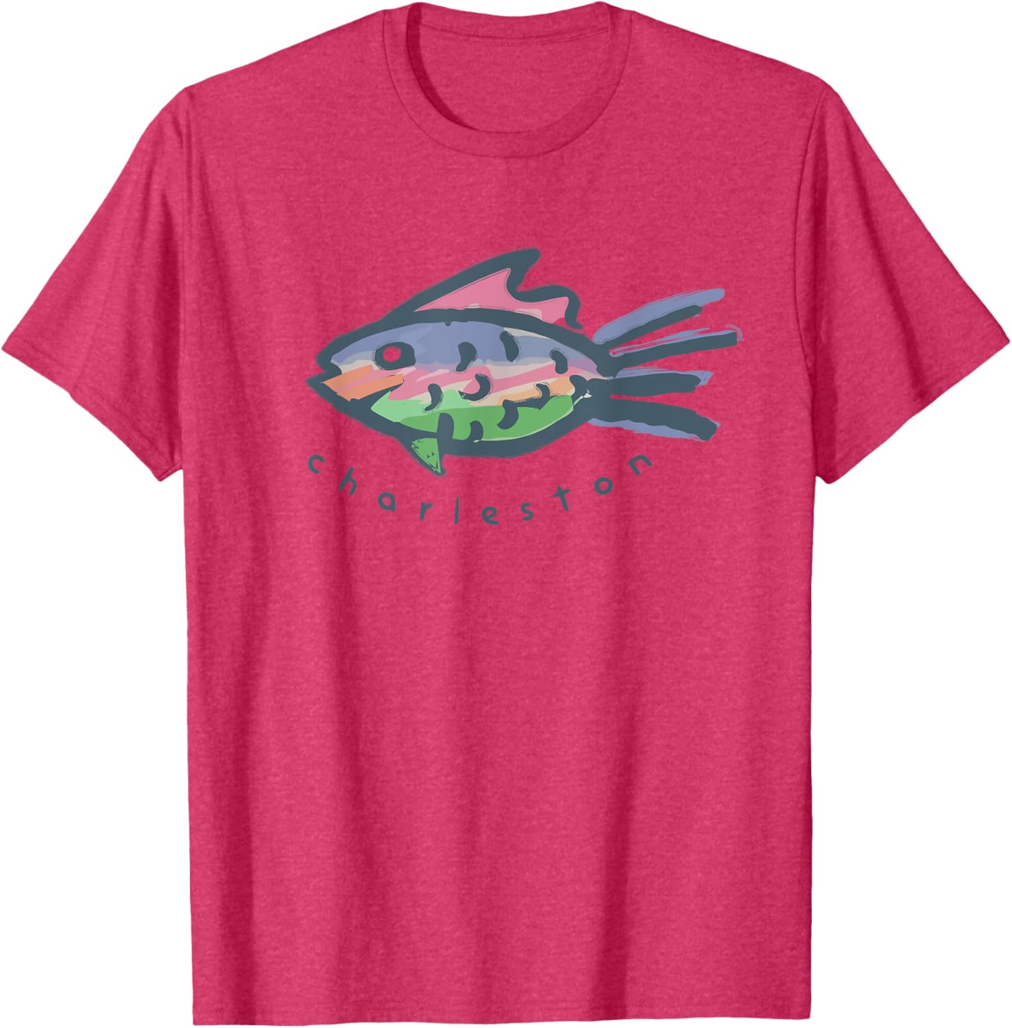 Charleston SC Tropical Fish Graphic T-Shirt for Fun Beach Vibes - 3
