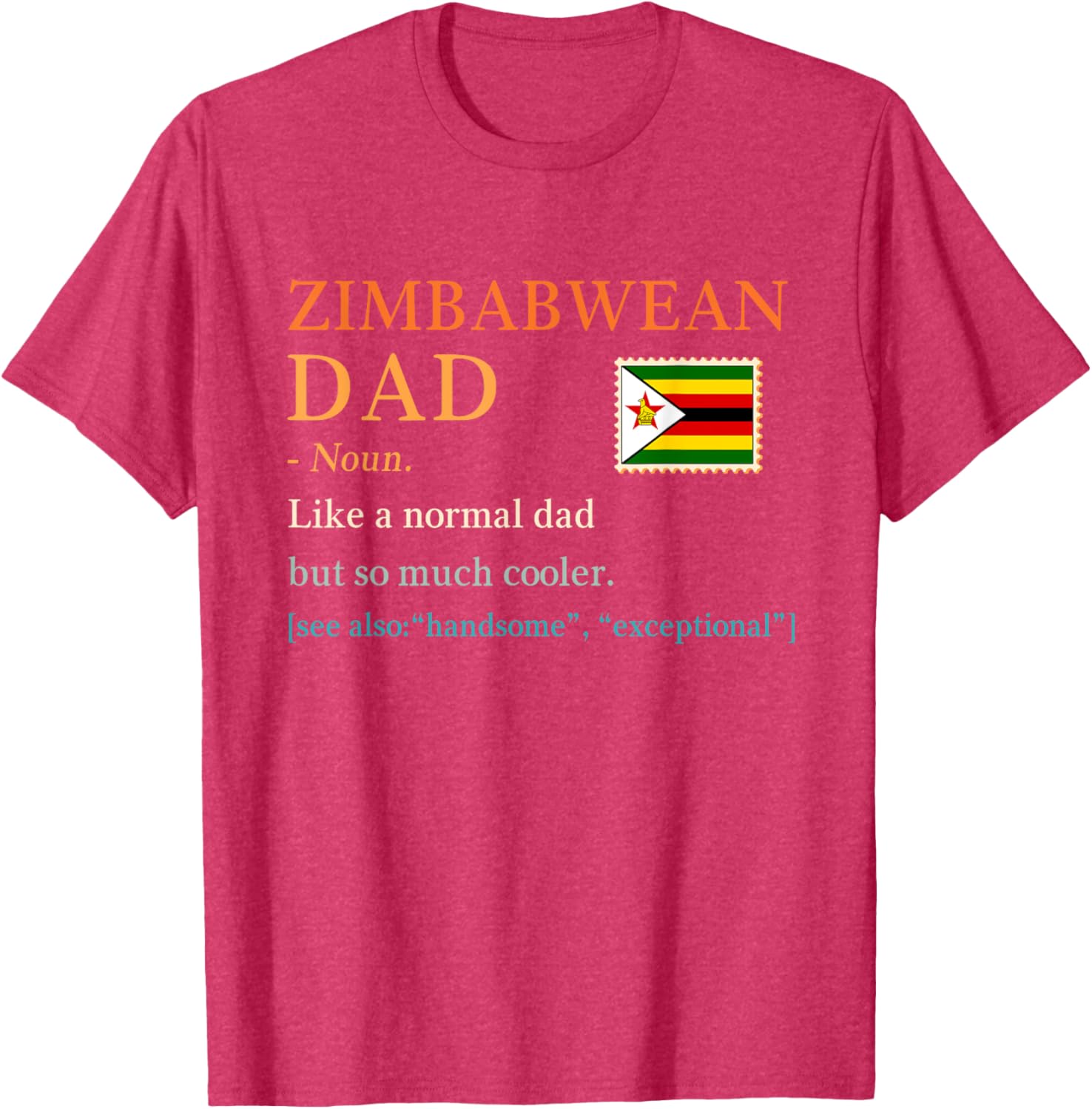 Zimbabwean Dad Definition T-Shirt with Flag for Father's Day Gift - 9