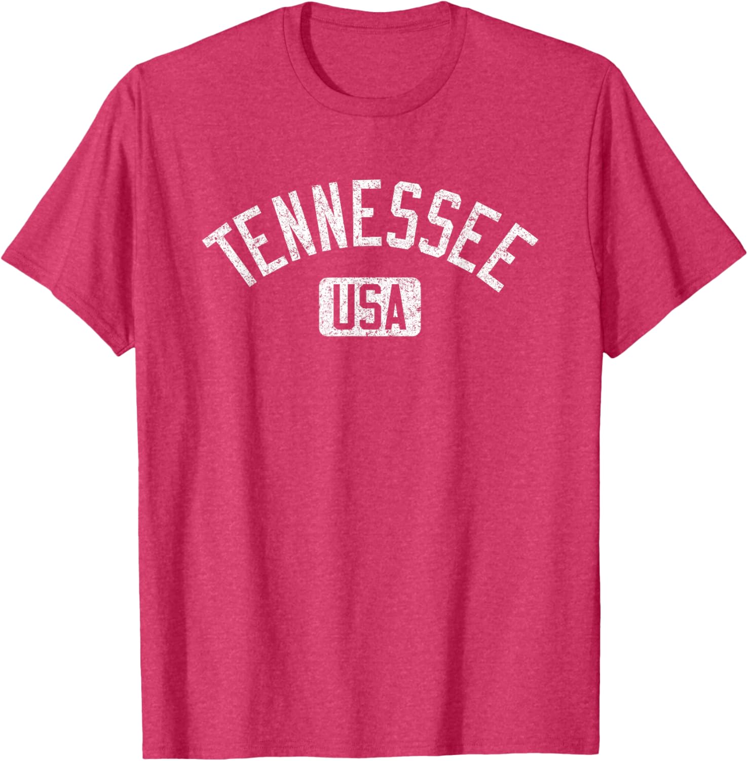 Tennessee Arched Text Distressed White Print T-Shirt for Casual Style - 5