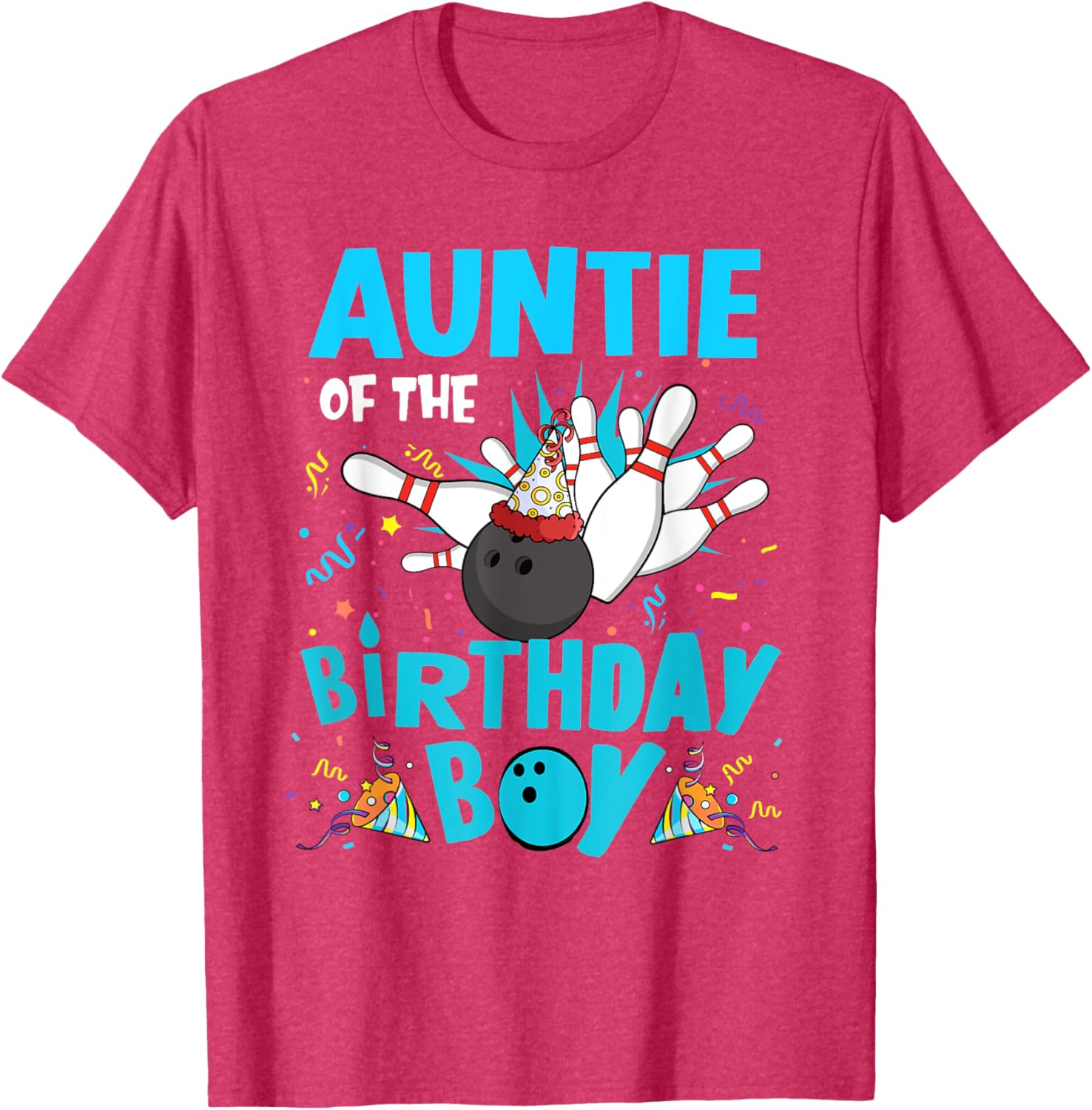 Auntie of the Birthday Boy Bowling T-Shirt for Family Fun Matching Outfits - 3