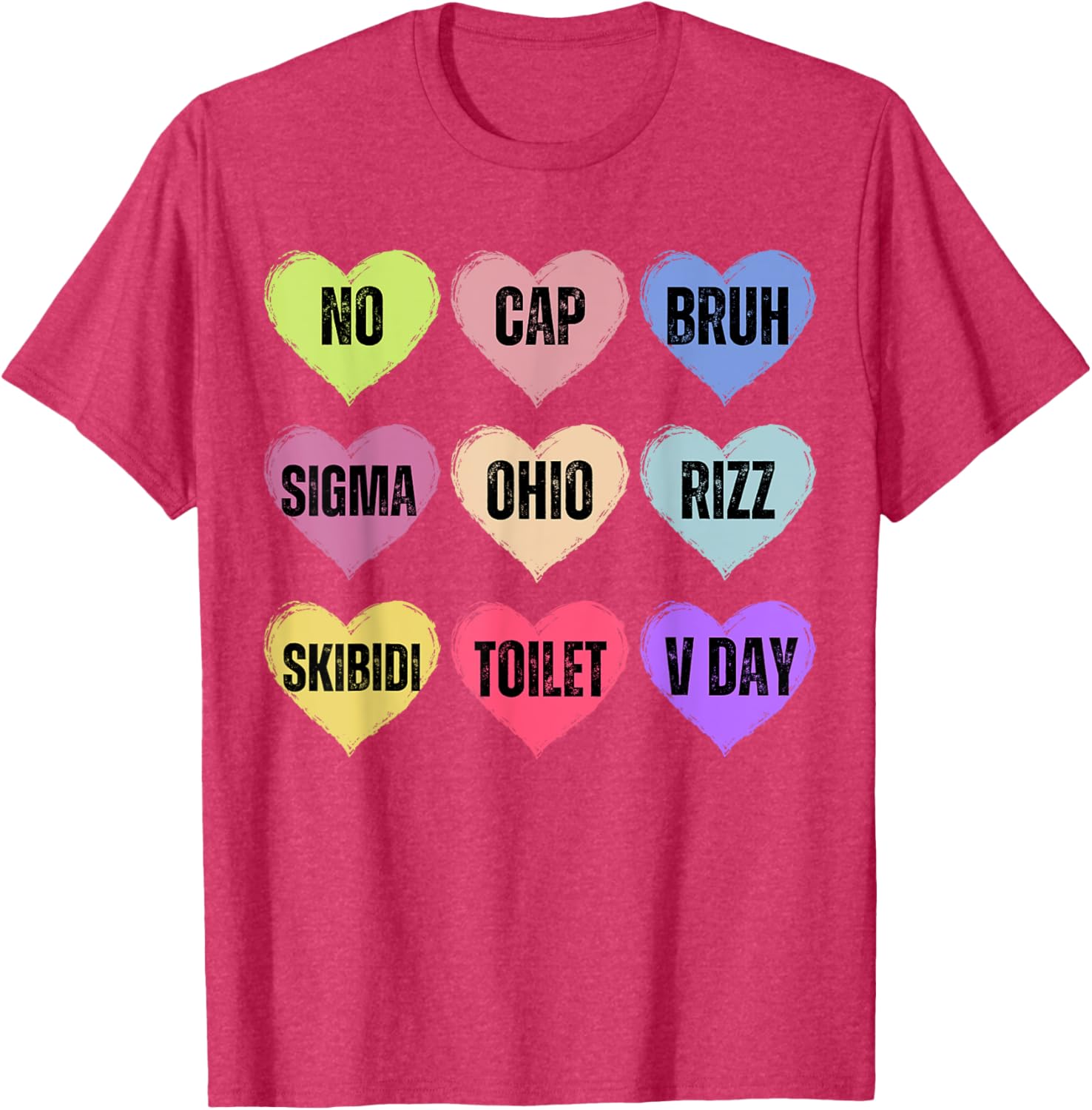 Skibidi Valentine's Day Funny Rizz No Cap T-Shirt for Couples - 3