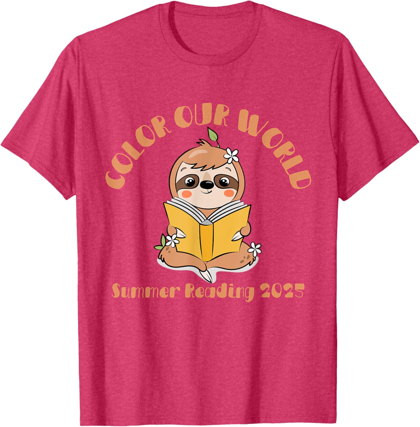 Color Our World 2025 Summer Reading Program Sloth T-Shirt for Kids - 5