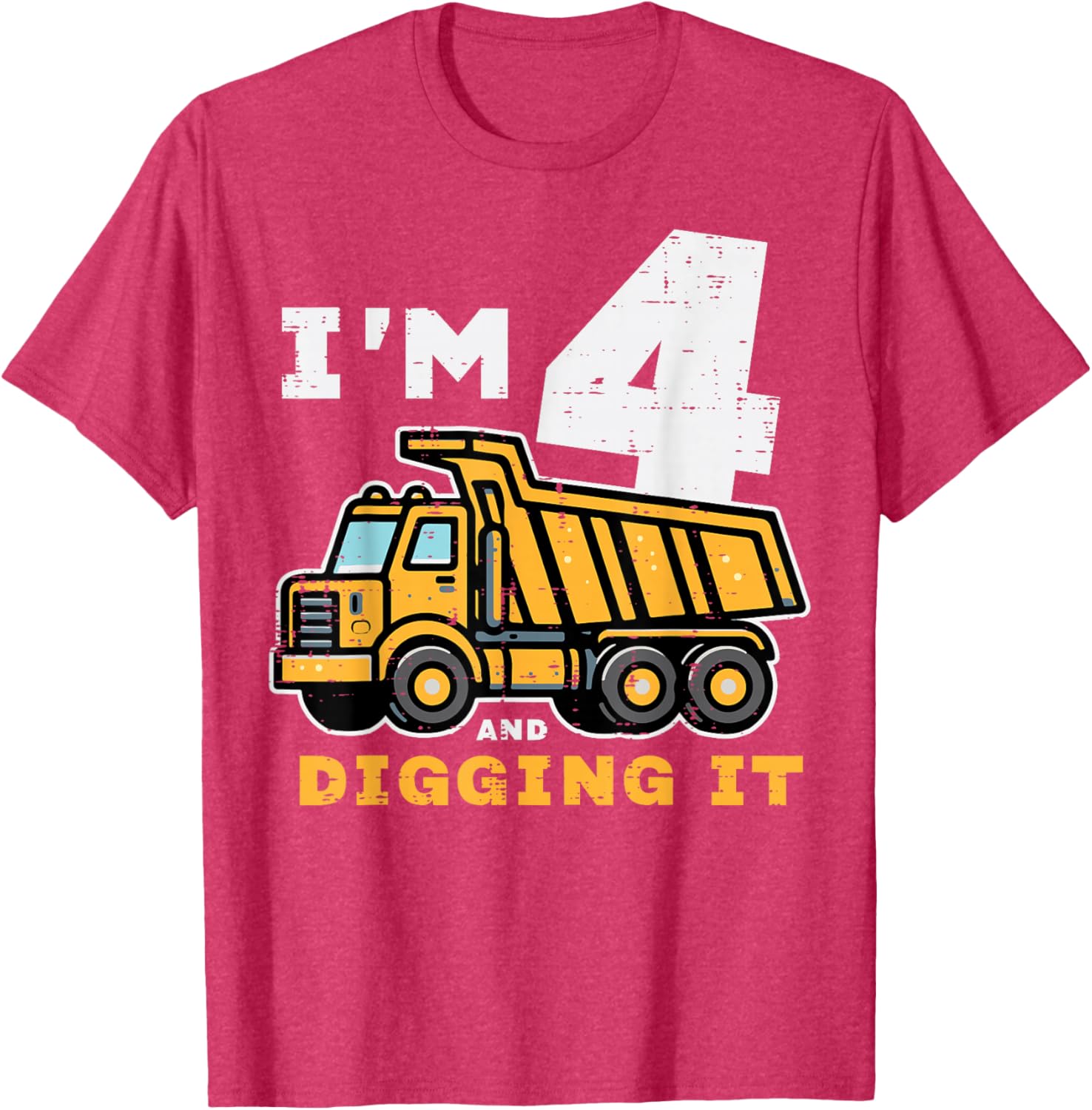 Cute 4th Birthday Dump Truck T-Shirt for Kids - Digging It Design - 8