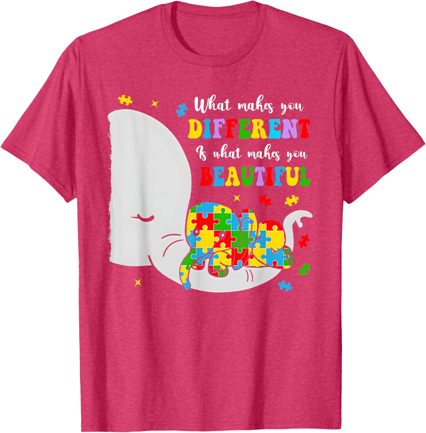 Unique Elephant Autism Awareness T-Shirt - Embrace Differences with Style - 2