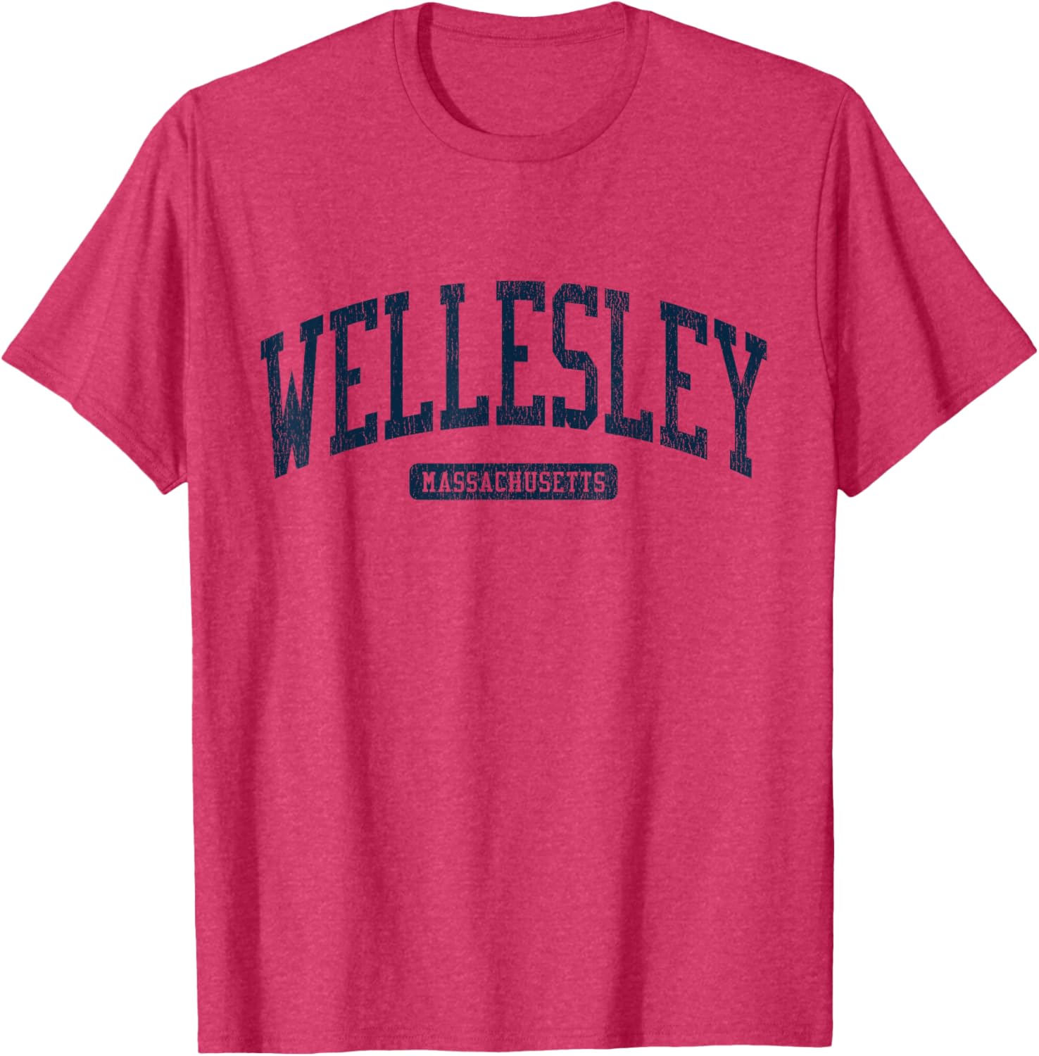 Wellesley MA College Style Blue T-Shirt for Students and Alumni - 17