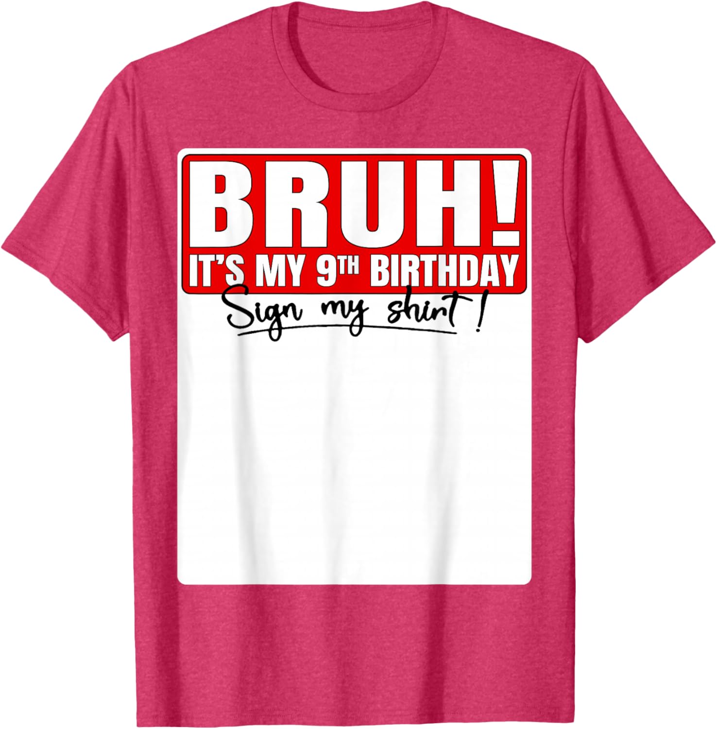 Funny Bruh It's My 9th Birthday T-Shirt for Kids Turning 9 Years Old - 5