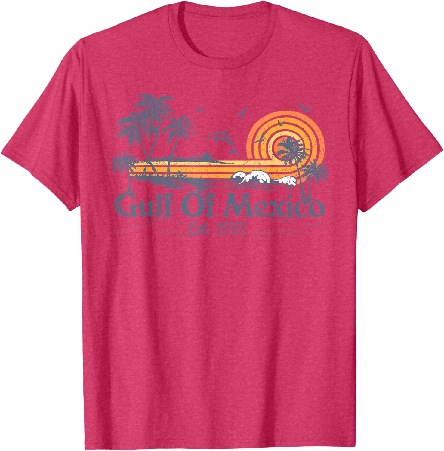 Gulf of Mexico Est 1550 Retro Vintage Beach T-Shirt for Beach Lovers - 8