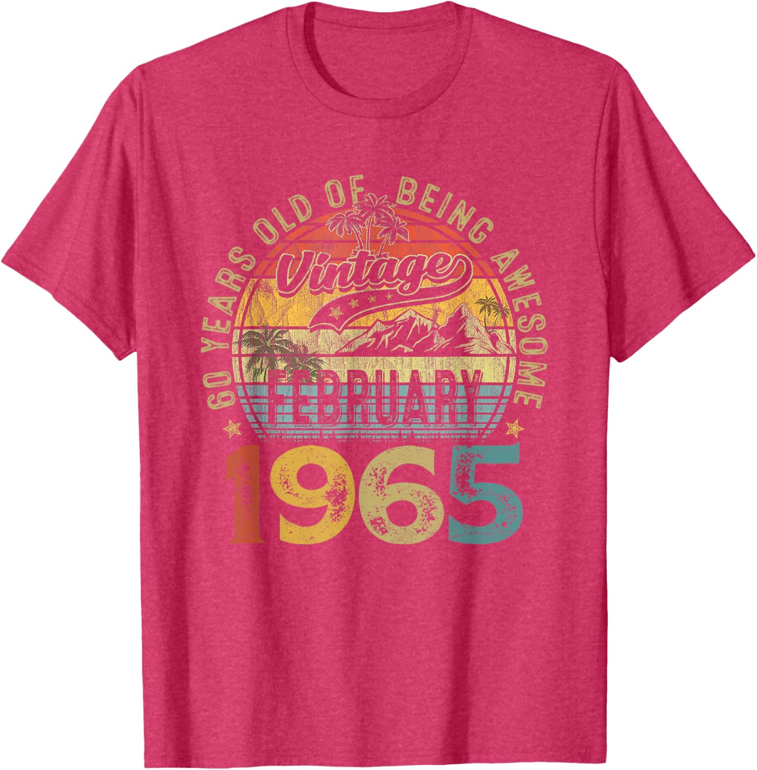 Vintage Retro 60th Birthday T-Shirt for February 1965 Celebration - 13