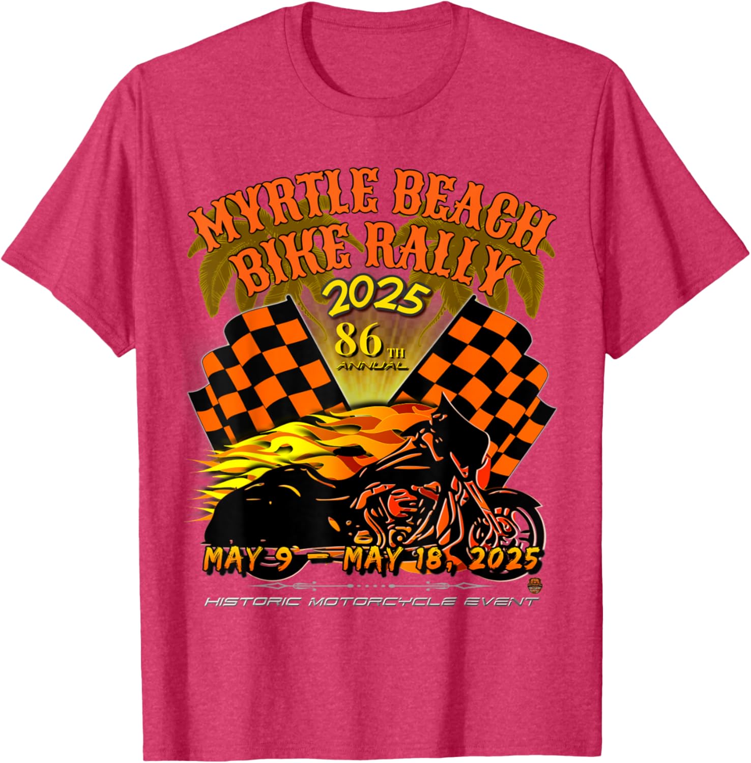 2025 Myrtle Beach Bike Rally Vintage Art T-Shirt for Classic Riders - 24