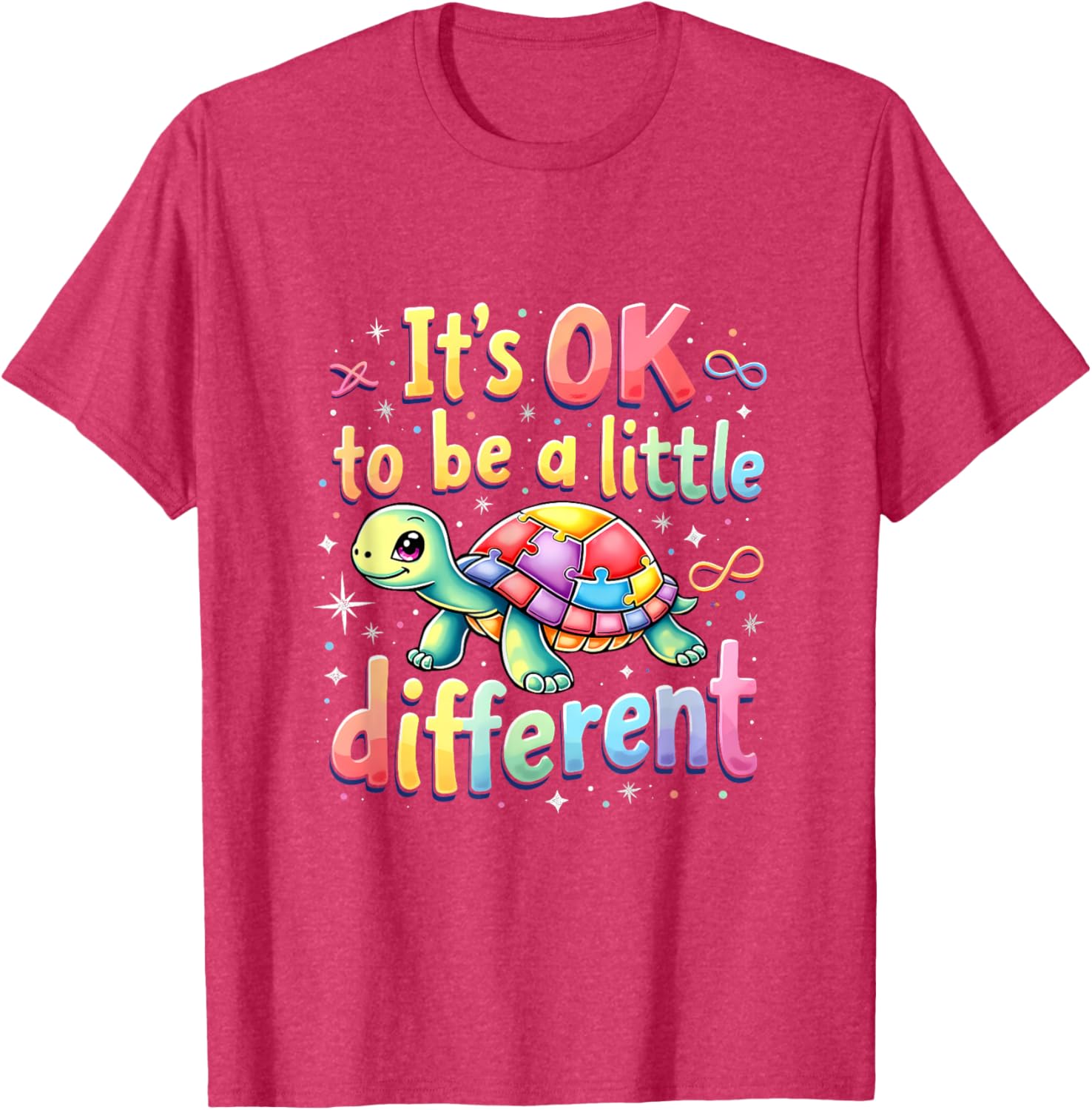 Autism Awareness Turtle T-Shirt It's Okay to Be Different Fun Tee - 8