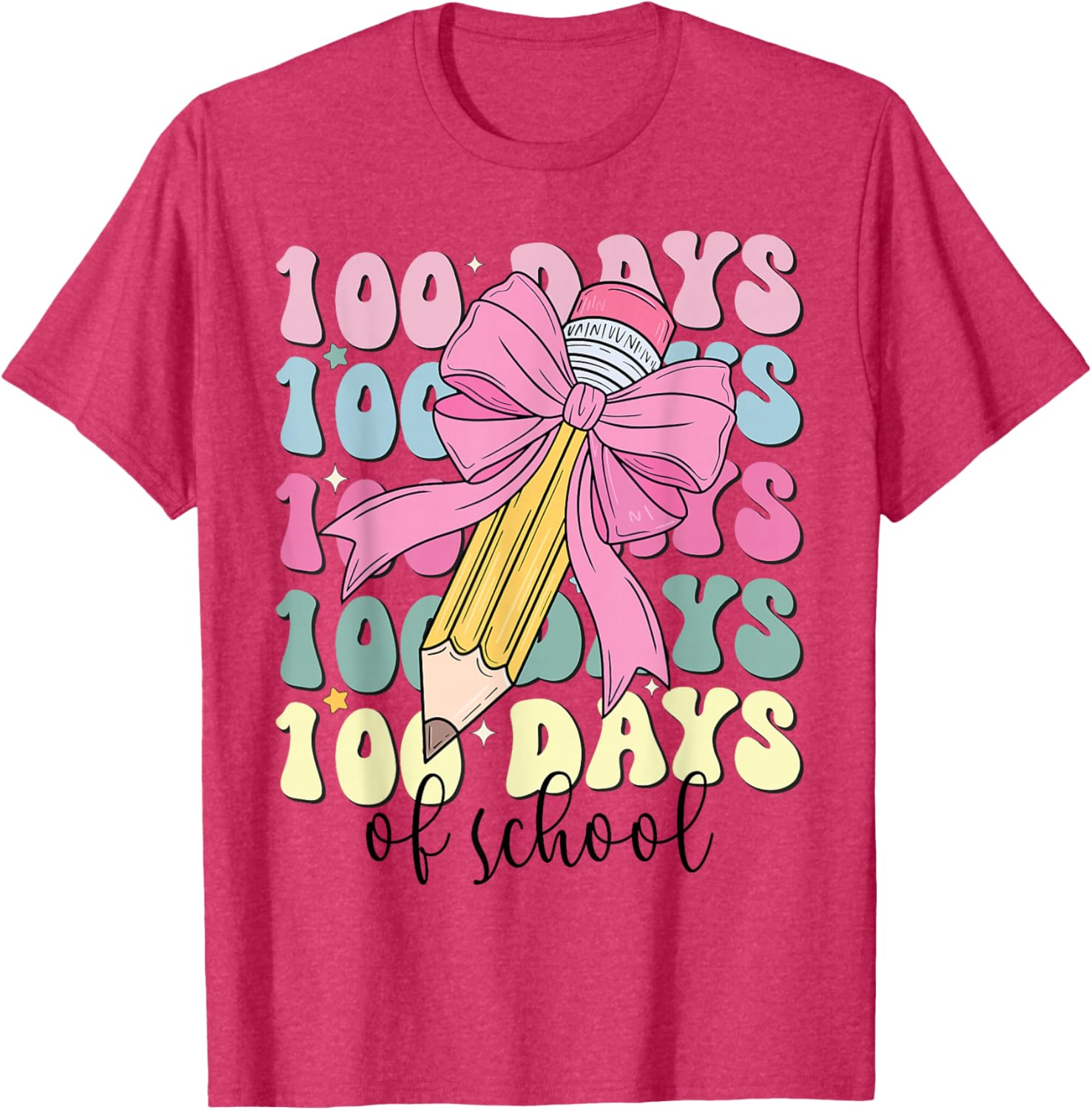 Adorable 100 Days of School Girls Coquette Bow T-Shirt for Kids - 12