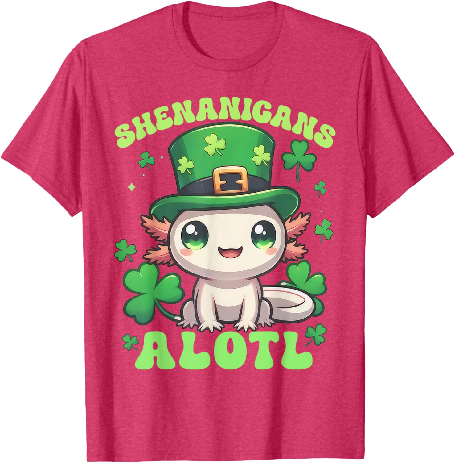 Axolotl St. Patrick's Day Fun T-Shirt for Kids and Adults - 15