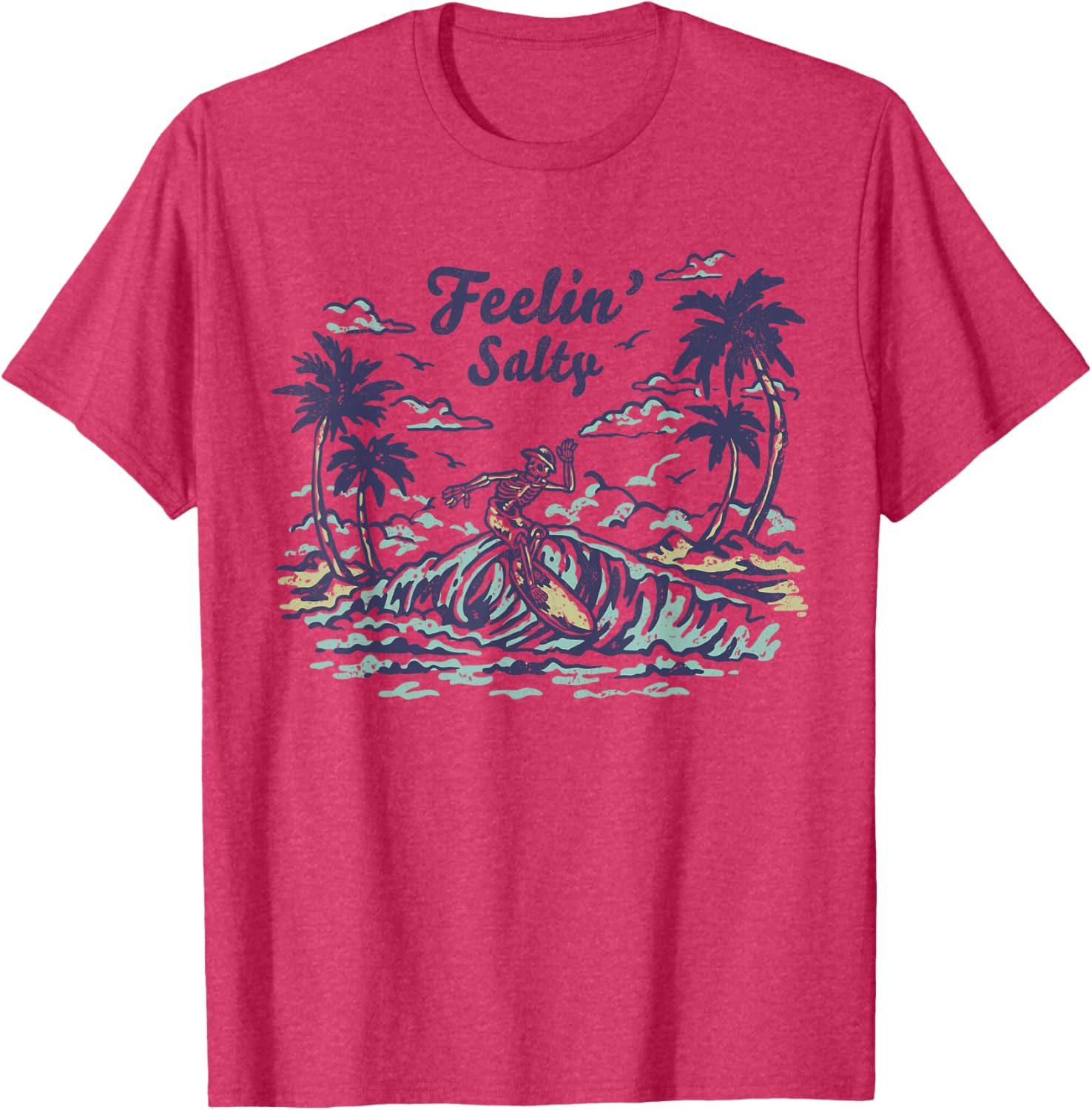 Vintage Wave Retro T-Shirt Feelin' Salty Summer Beach for Men & Women - 1