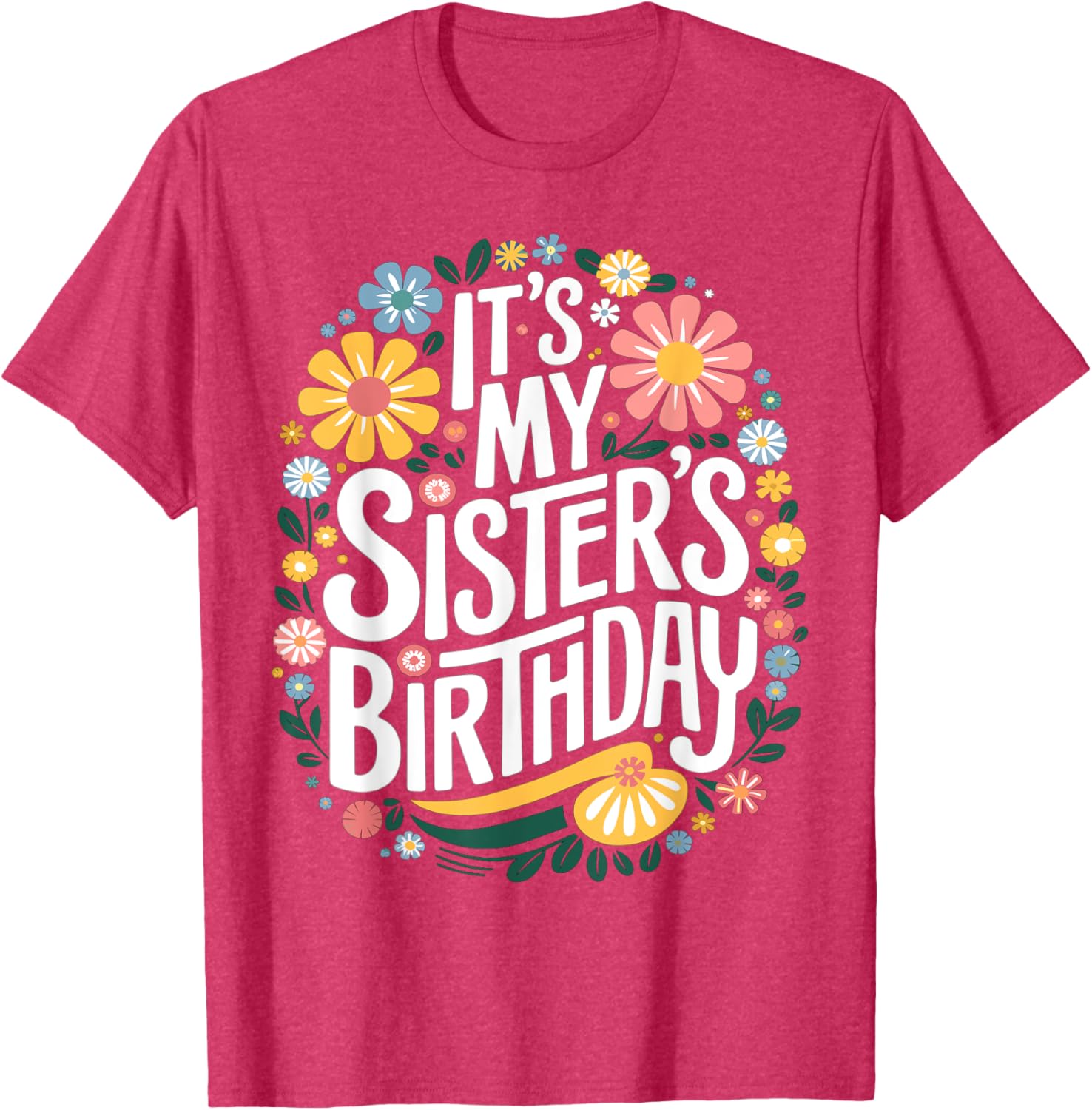 Colorful Floral T-Shirt for Sisters Birthday - Women and Kids Design - 3