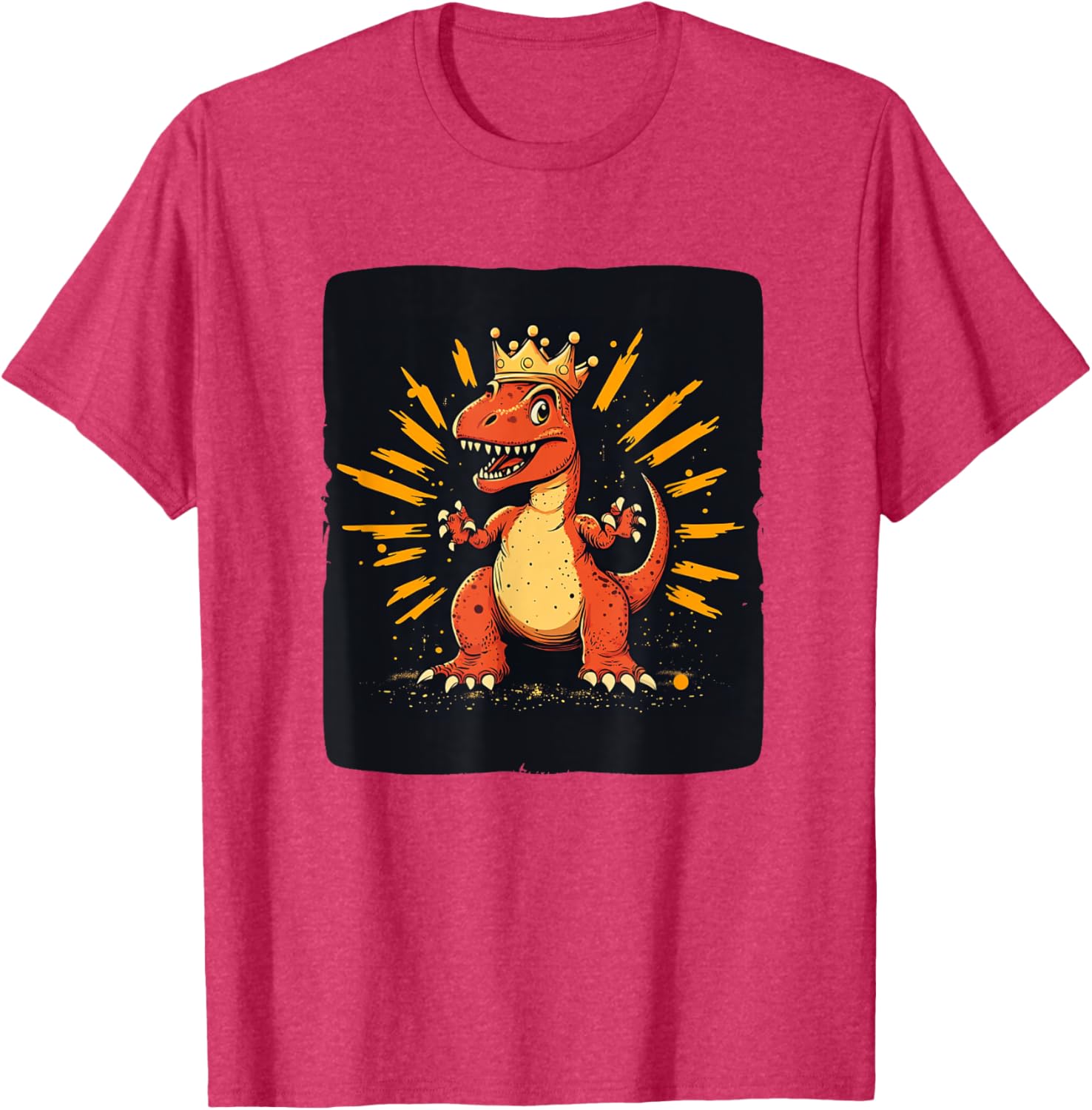 Cool Red Dinosaur Costume T-Shirt with Crown for King Lovers - 16