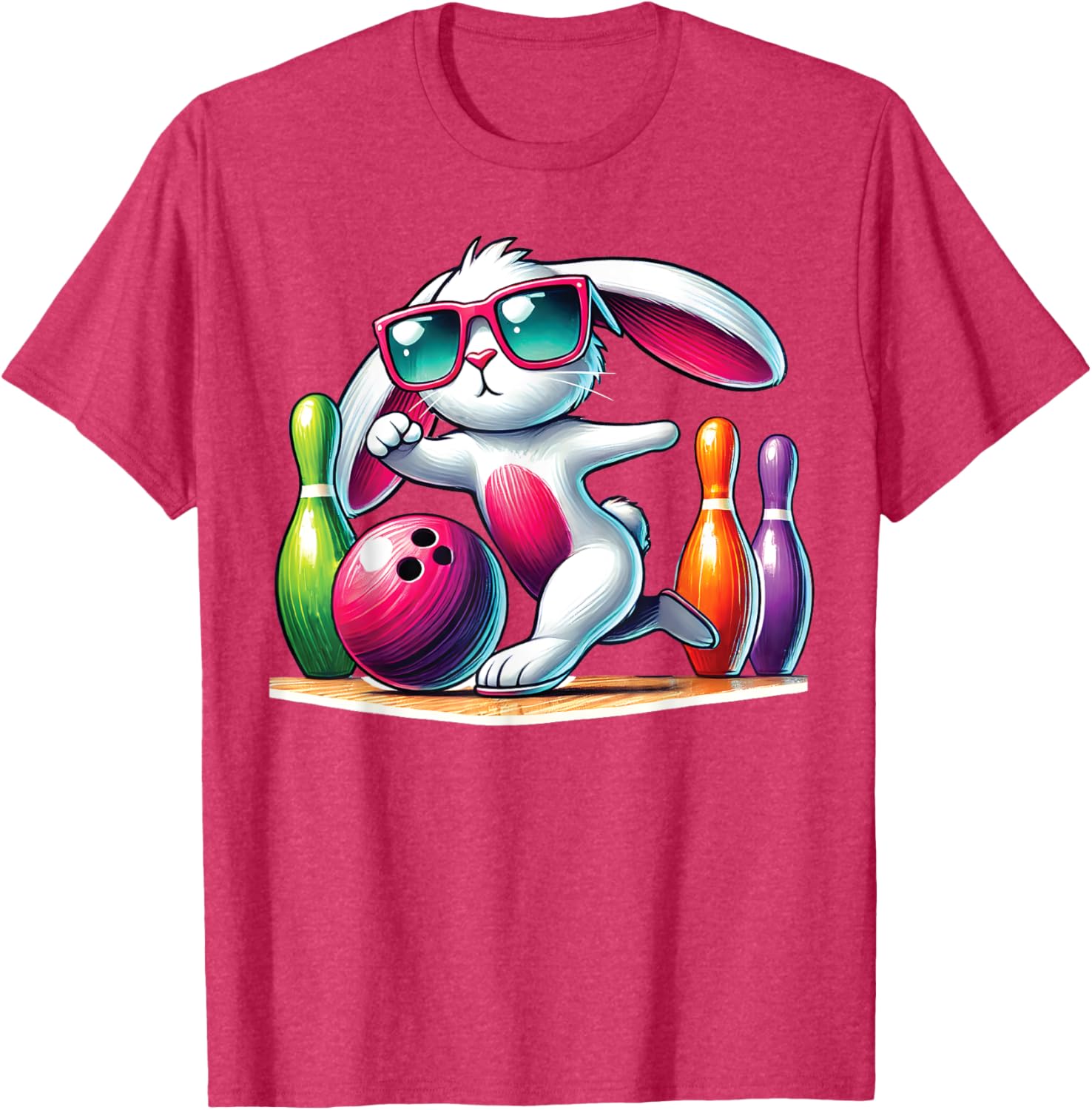Bunny Ear Easter Bowling T-Shirt for Fun Egg Hunt Celebrations - 24