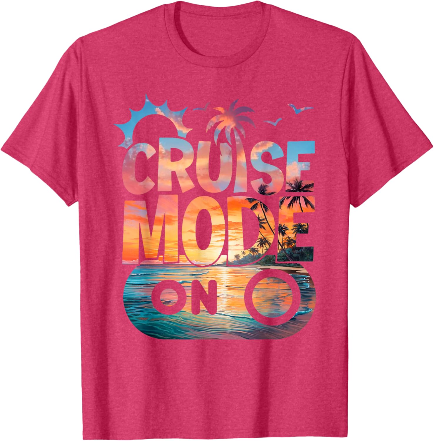 Cruise Mode On Tropical Sunset Family T-Shirt for Fun Vacation Vibes - 7