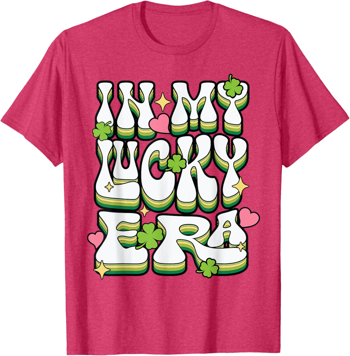 St Patricks Day Lucky Era Funny Irish Shamrock Groovy T-Shirt - 17