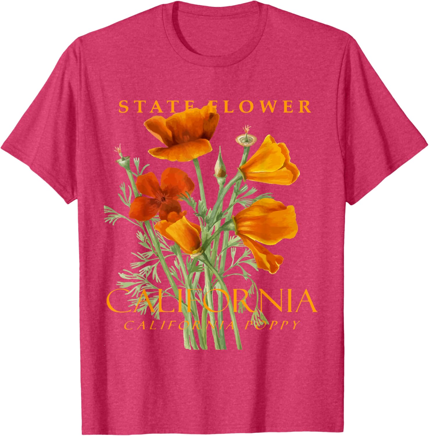 California Poppy T-Shirt for Nature Lovers - Stylish Floral Apparel - 15