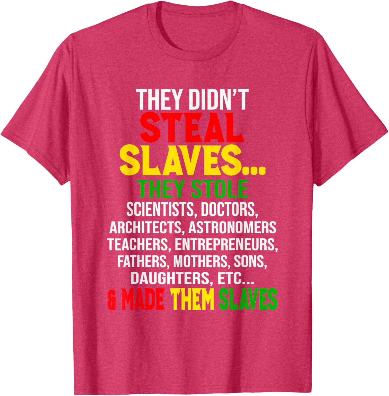 They Didn't Steal Slaves Melanin Black History Month T-Shirt for All - 19