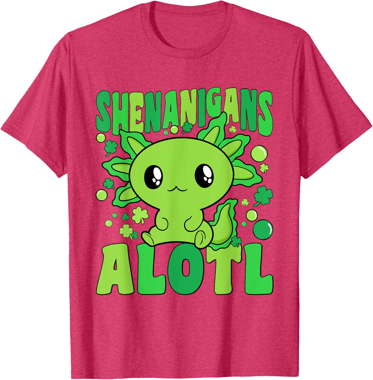 Cute Axolotl St Patricks Day T-Shirt for Kids - Fun Alotl Design - 13