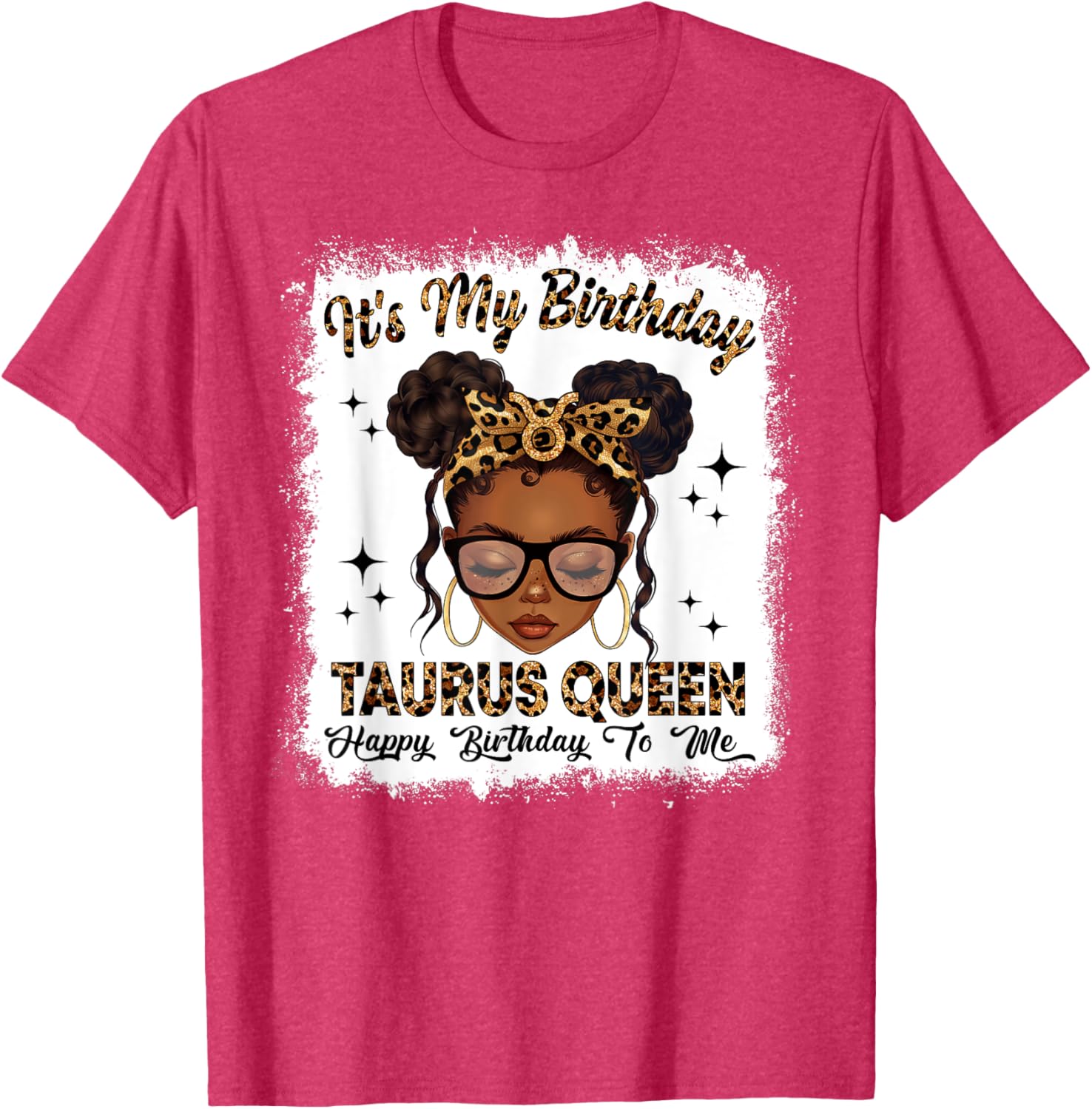 Taurus Queen Messy Bun T-Shirt for Women – Zodiac Birthday Gift - 2