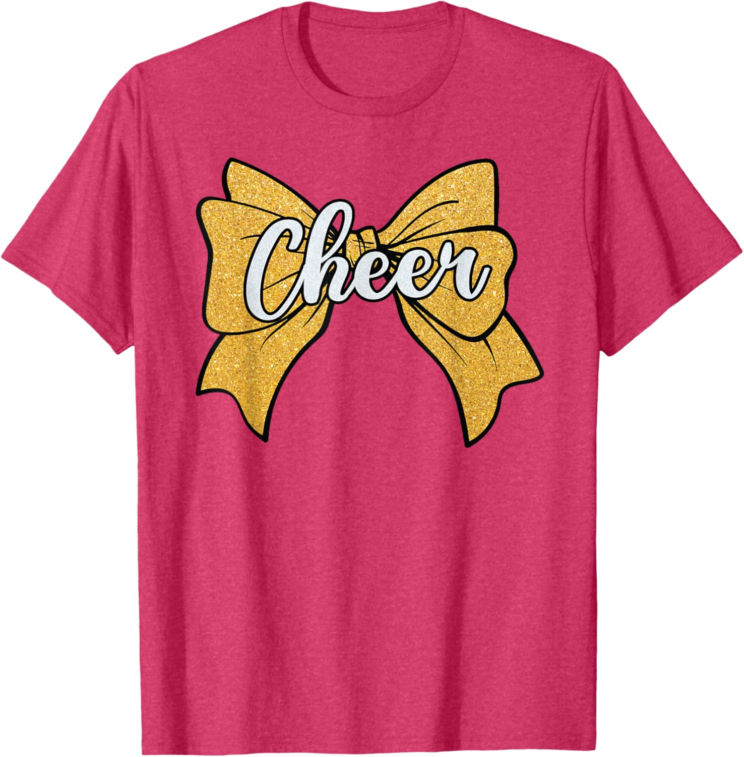 Coquette Yellow Cheerleader T-Shirt with Cheer Bow for Sport Fans - 21
