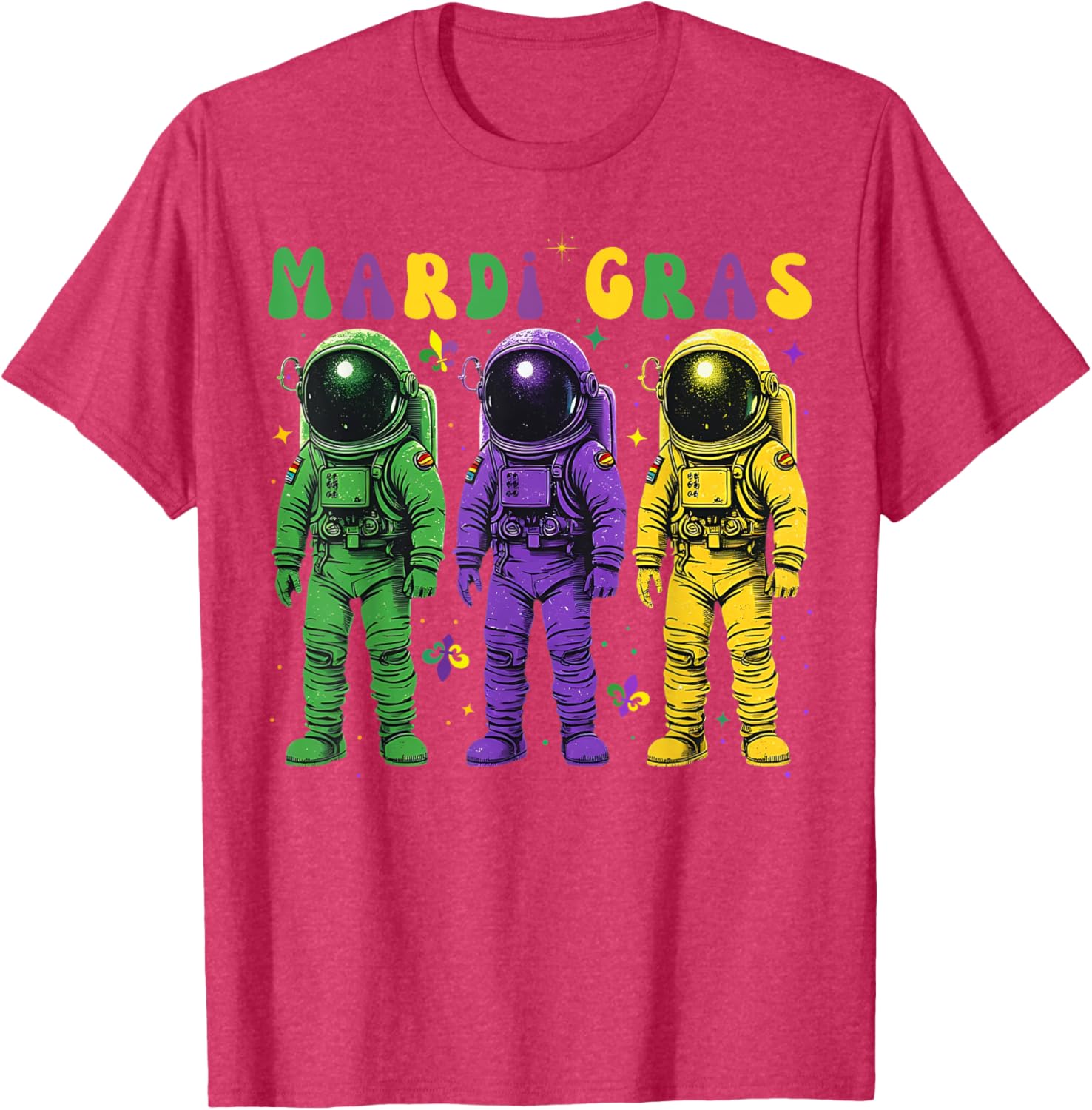 Astronaut Mardi Gras T-Shirt - Groovy New Orleans Carnival Fashion - 3