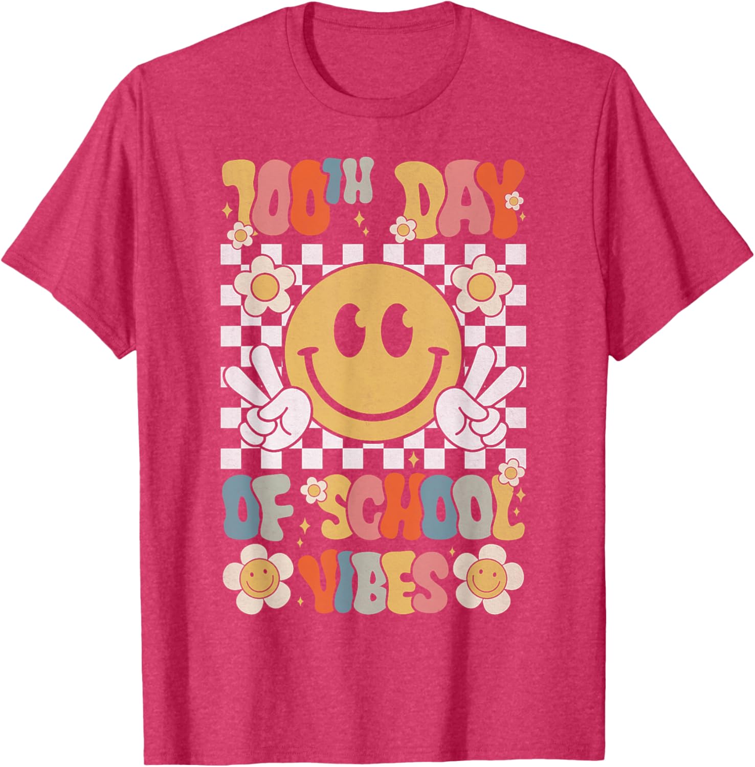 Cute 100th Day of School Smile Face T-Shirt for Kids Celebration - 3