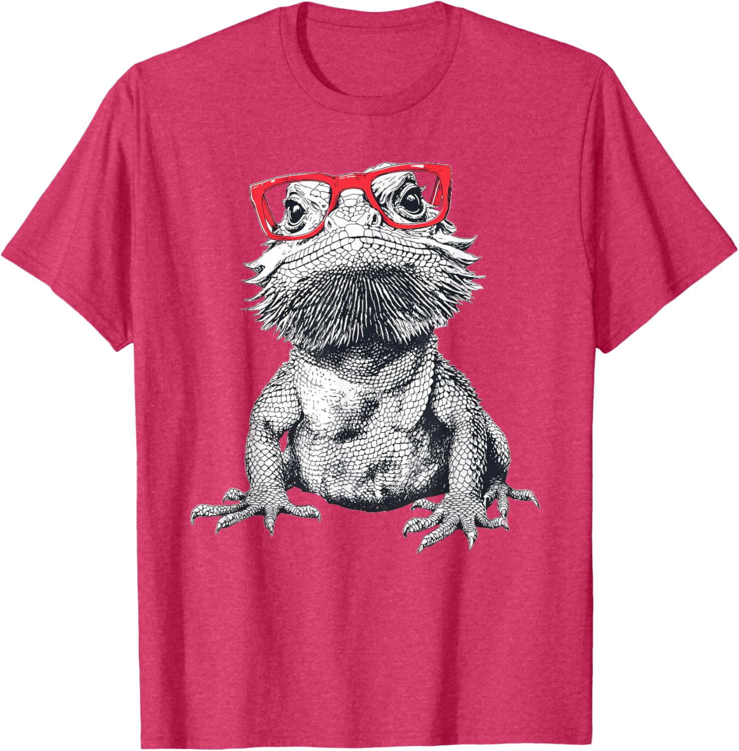 Cool Bearded Dragon Nerdy Glasses T-Shirt for Fun Animal Lovers - 1