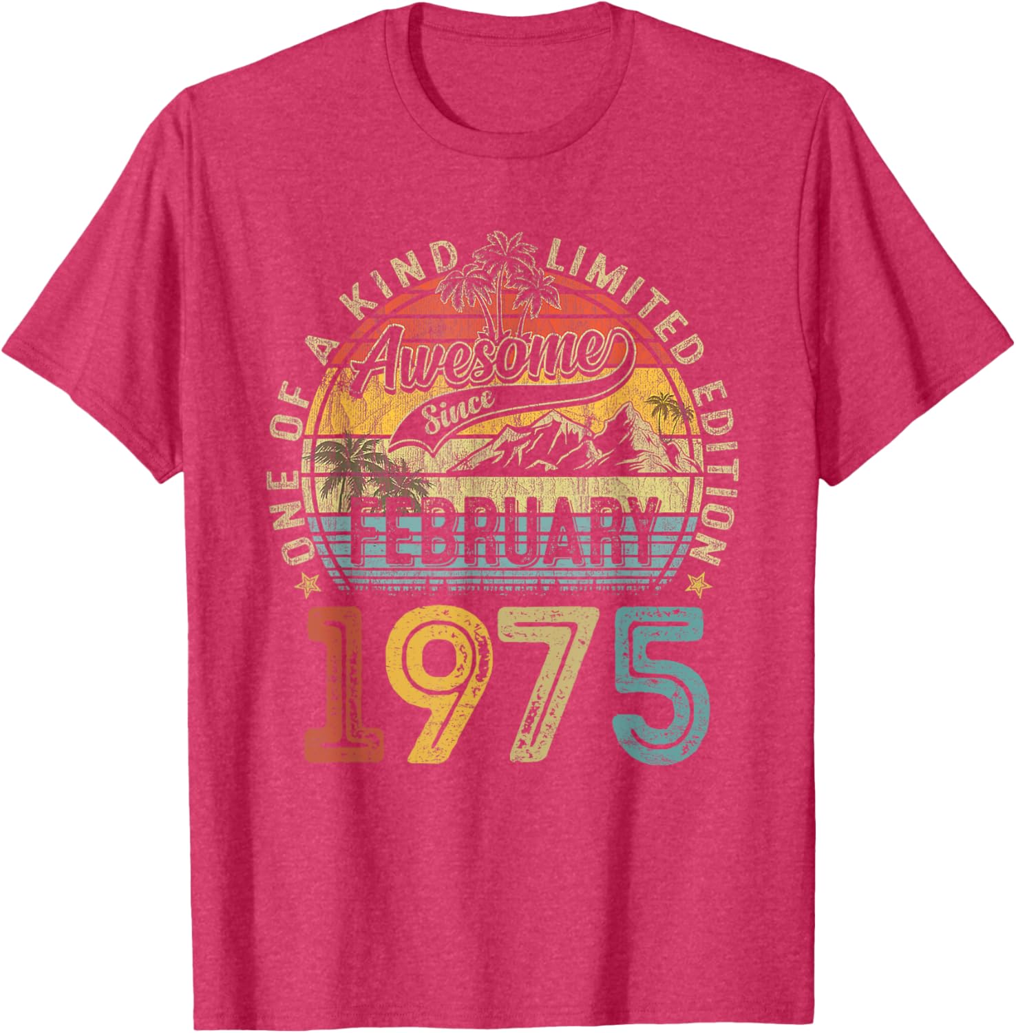 Funny Vintage 50th Birthday T-Shirt for Women - February 1975 Design - 6