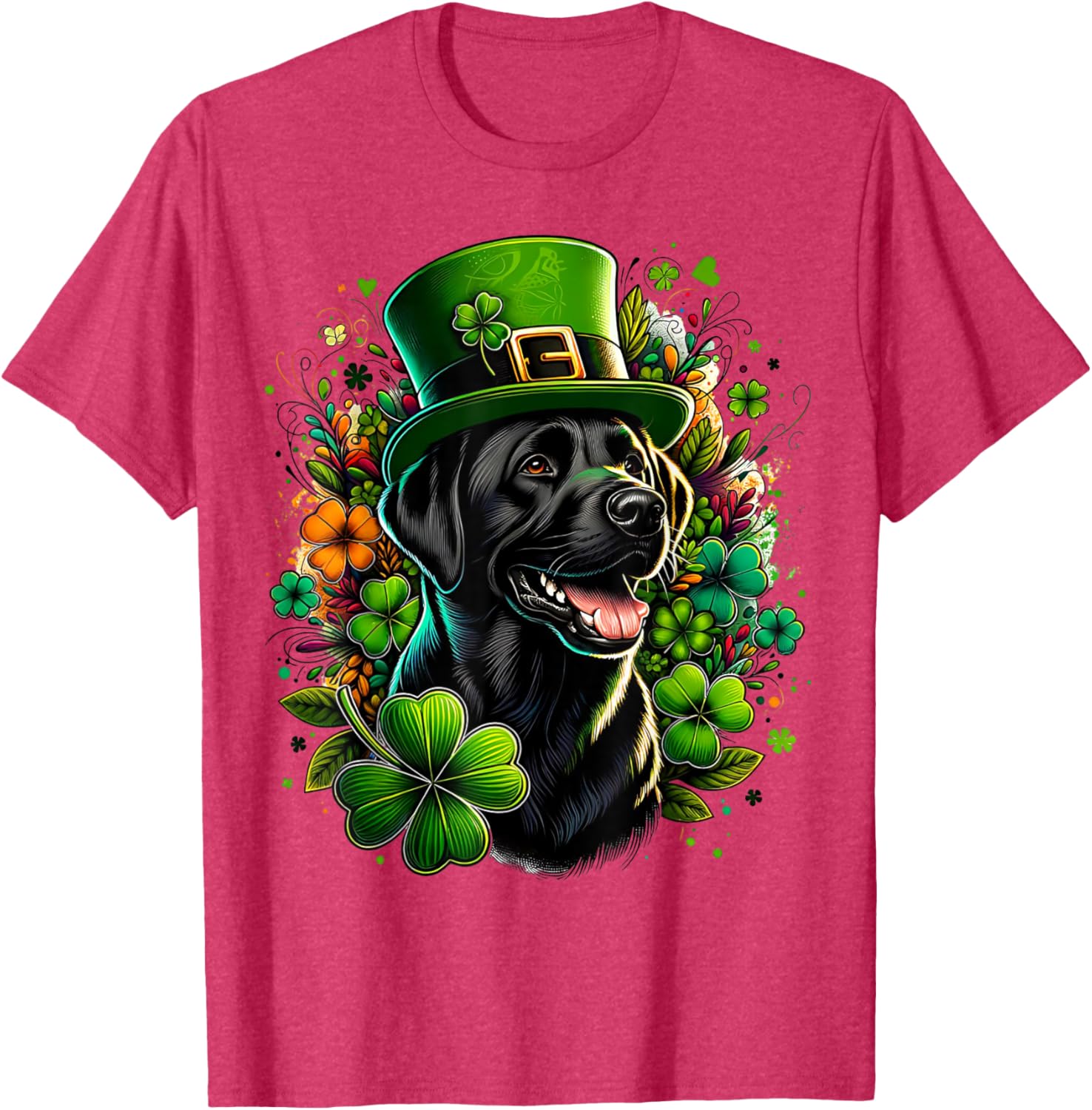 Black Labrador Retriever St Patricks Day T-Shirt for Family Fun - 1