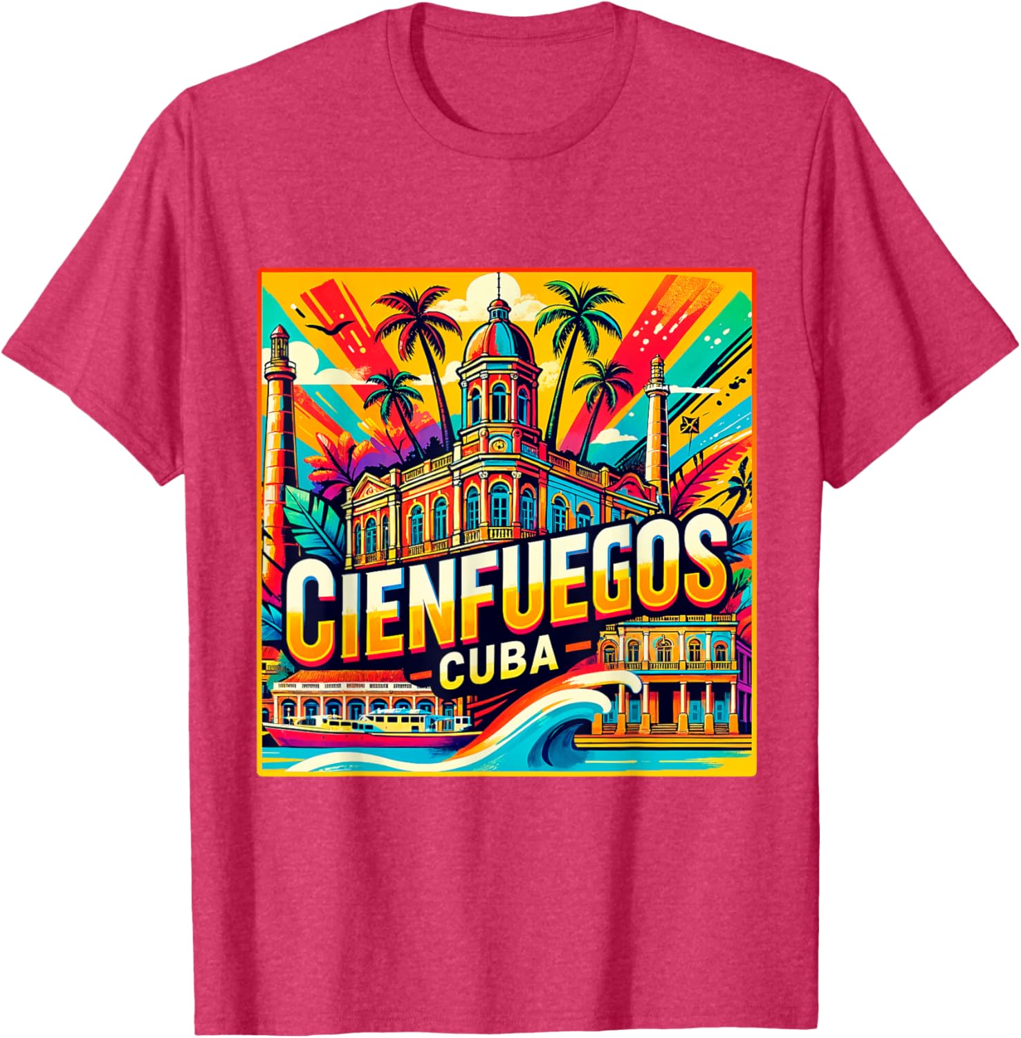 Cienfuegos Cuba Vintage Retro T-Shirt for Family Trips and Adventures - 6