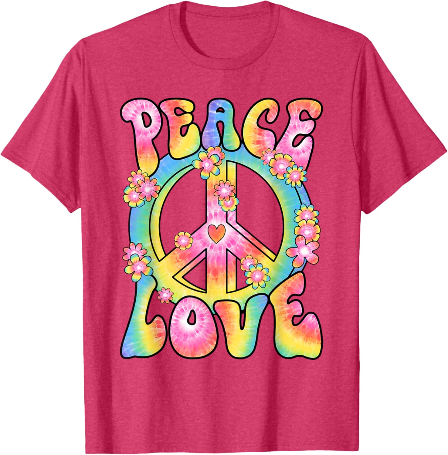 Retro Hippy Costume T-Shirt Peace Love 60s 70s Vintage Outfit - 18