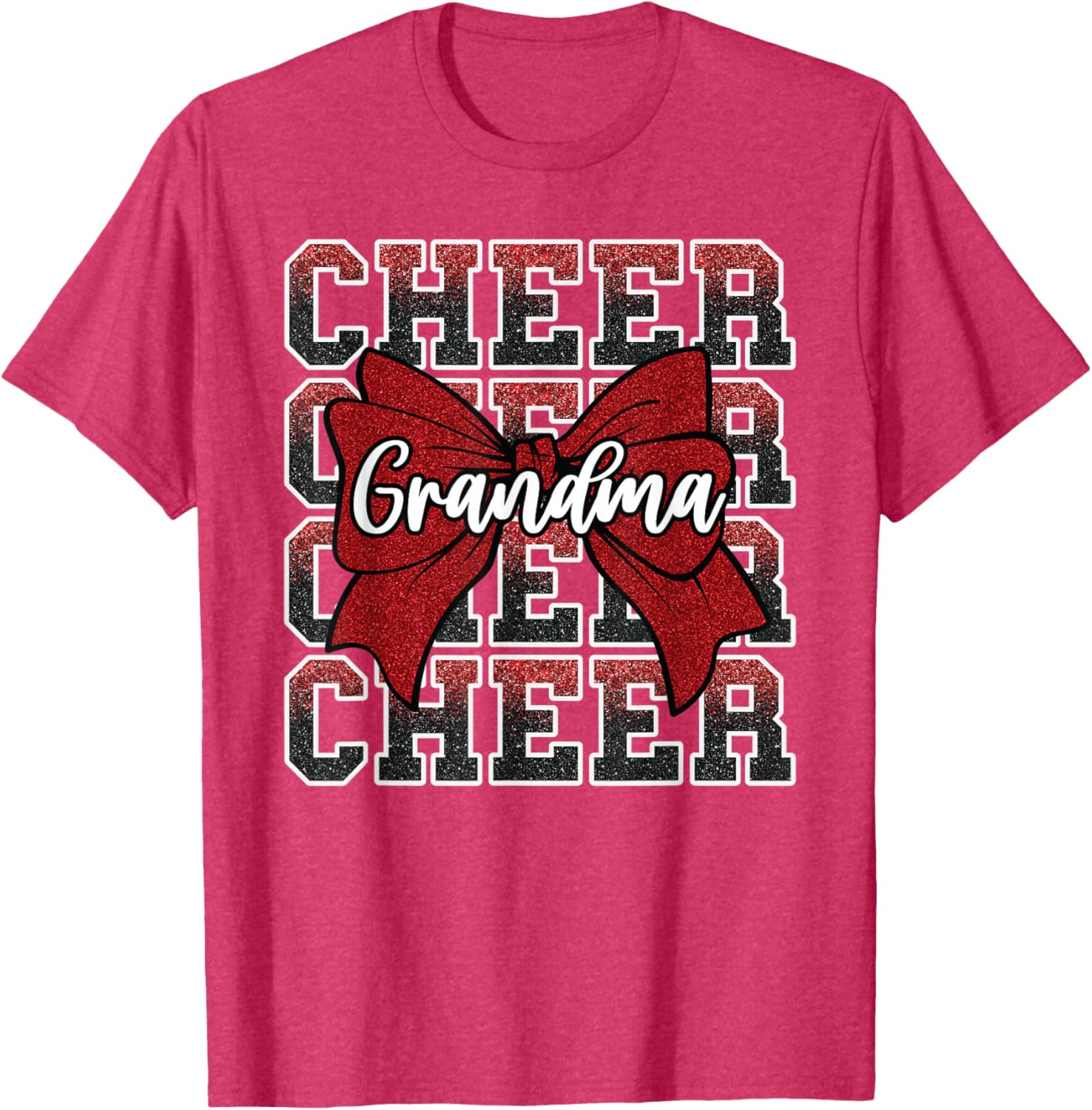 Cheer G-Ma Grandma Cheerleader Red T-Shirt for Cheer Fans and Family - 25