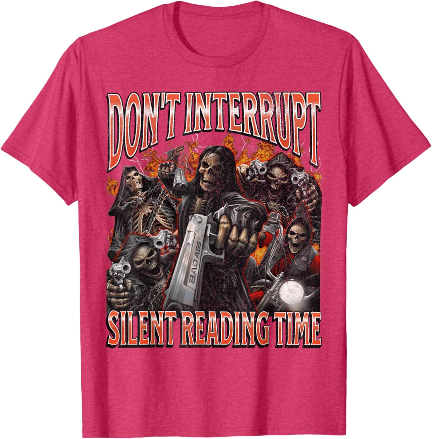 Funny Skeleton Meme T-Shirt Perfect for Silent Reading Time Lovers - 6