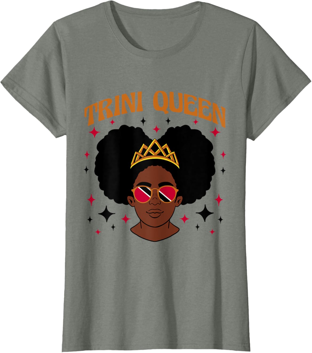 Trini Queen Tee for Afro-Trinidadian Women Celebrate Your Heritage - 1