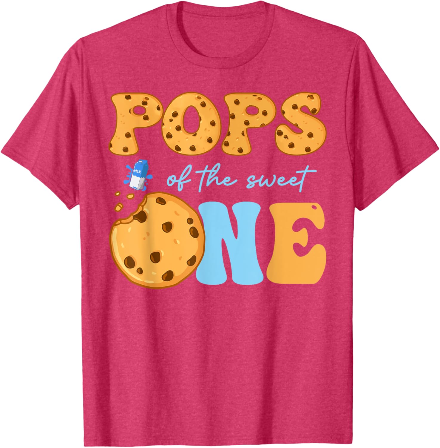 Cute Cookies and Milk Birthday Party T-Shirt for Kids and Teens - 2