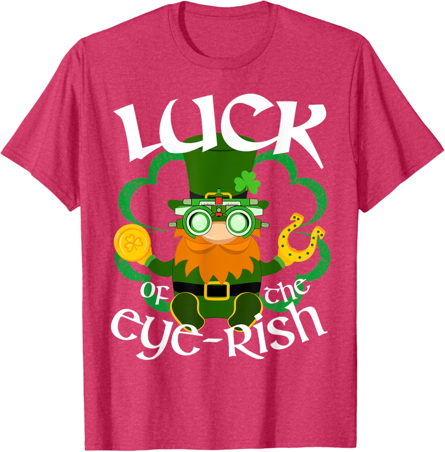 St Patrick's Day Irish Gnome Eye Doctor T-Shirt for Optometrists - 3