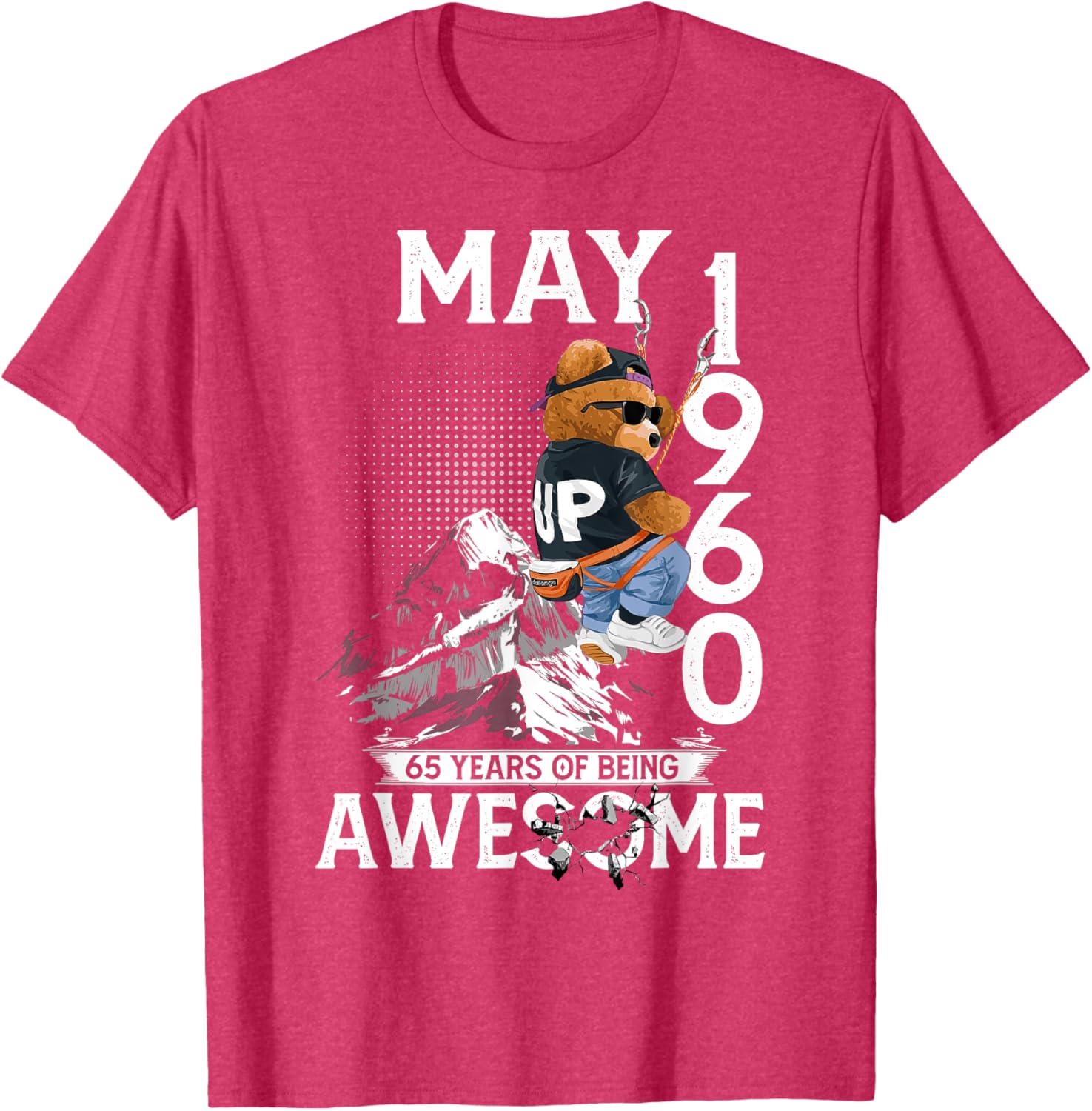 65th Birthday Bear Legends T-Shirt for Men May 1960 Vintage Style - 23