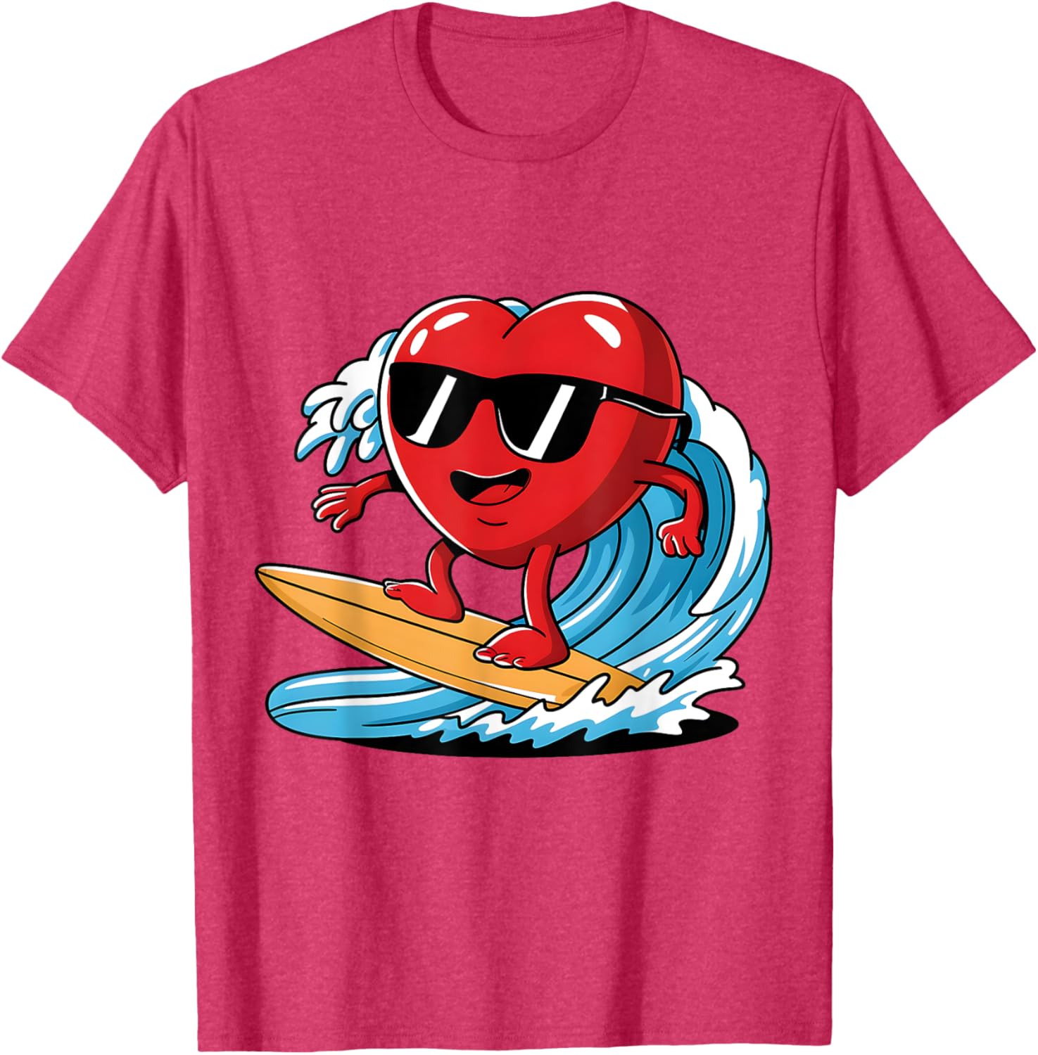 Surfing Heart Funny T-Shirt for Boys and Men - Perfect Valentine's Gift - 26