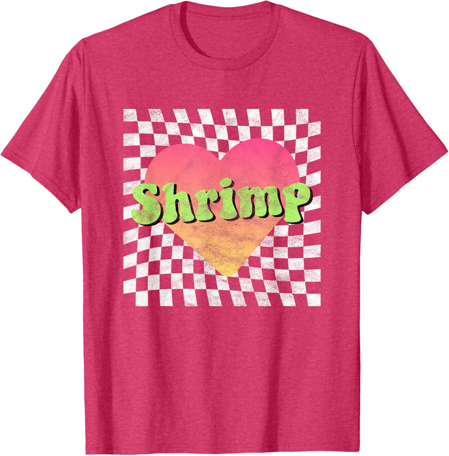 Vintage Retro Shrimp Lover Heart T-Shirt for Seafood Fans - 20
