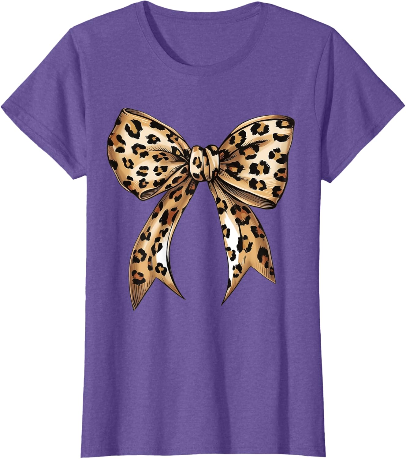 Stylish Leopard Print Croquette Bow T-Shirt for Trendy Fashion Lovers - 7