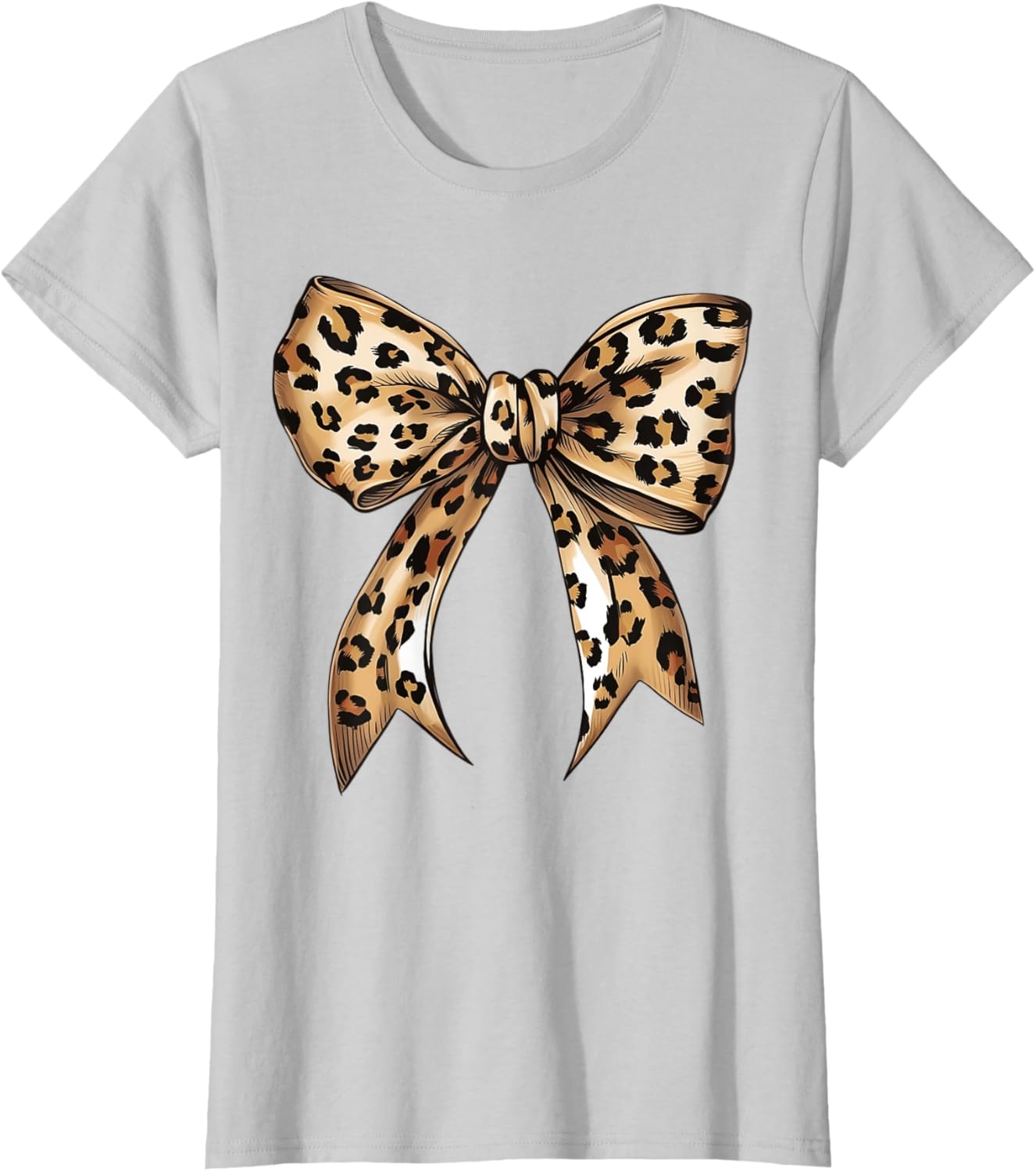 Stylish Leopard Print Croquette Bow T-Shirt for Trendy Fashion Lovers - 21