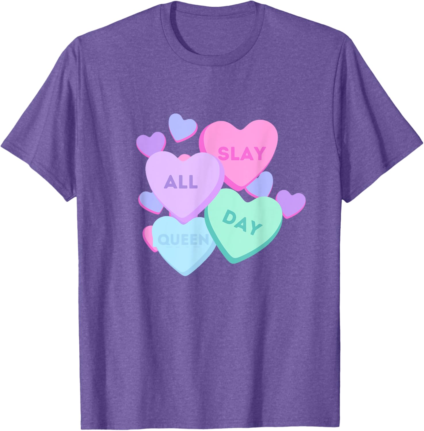Slay All Day Pastel Heart Candy Graphic T-Shirt for Valentine's Day - 13