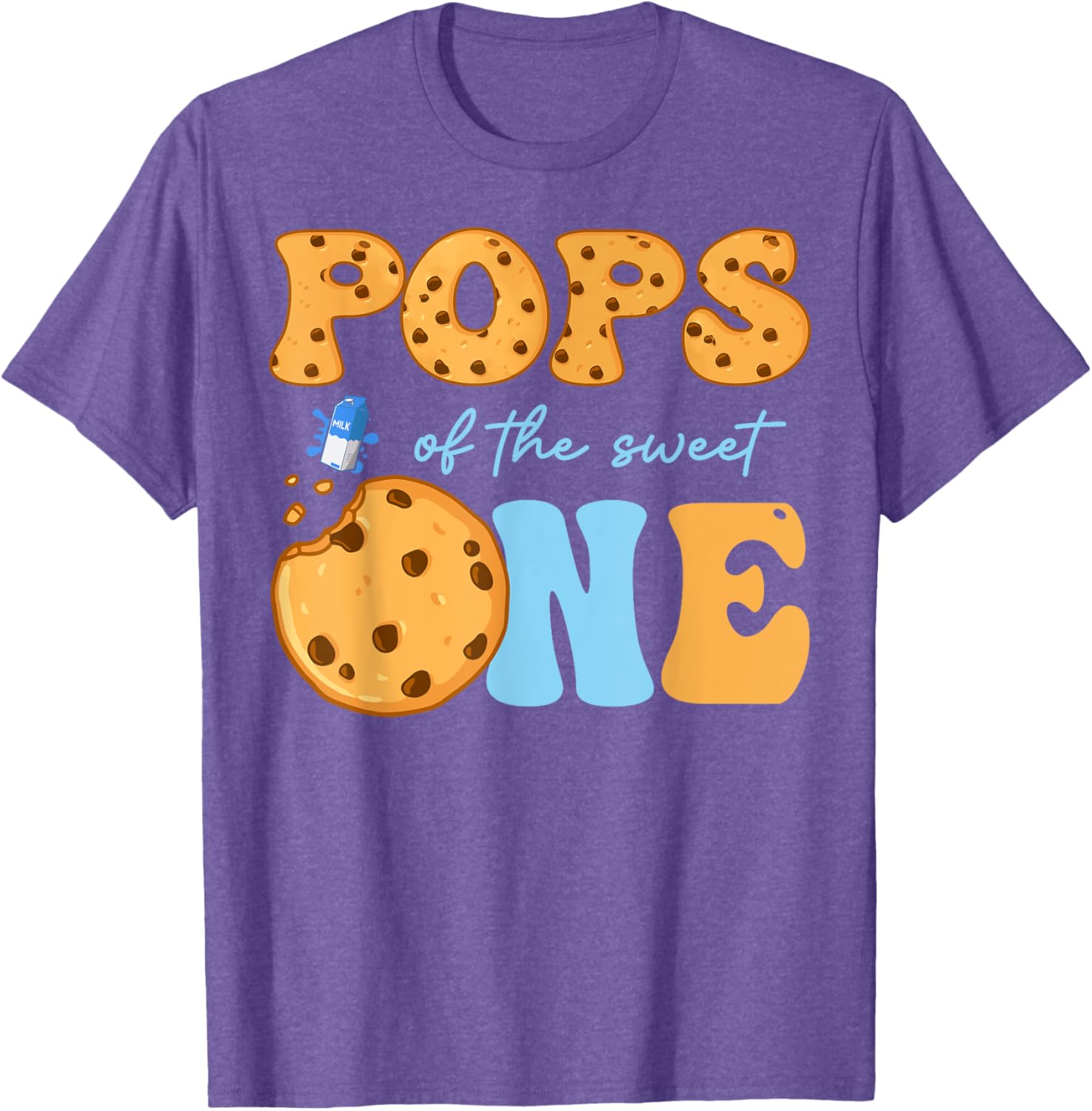 Cute Cookies and Milk Birthday Party T-Shirt for Kids and Teens - 6