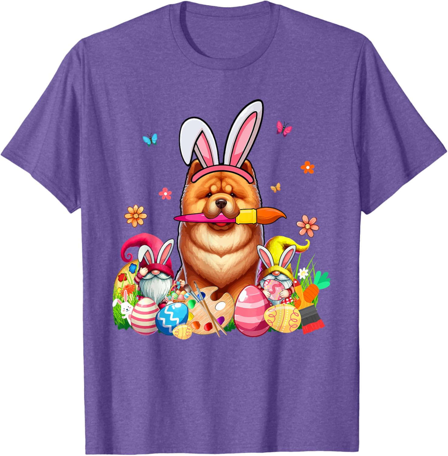 Chow Chow Cosplay Bunny Gnome Easter Eggs T-Shirt for Pet Lovers - 2