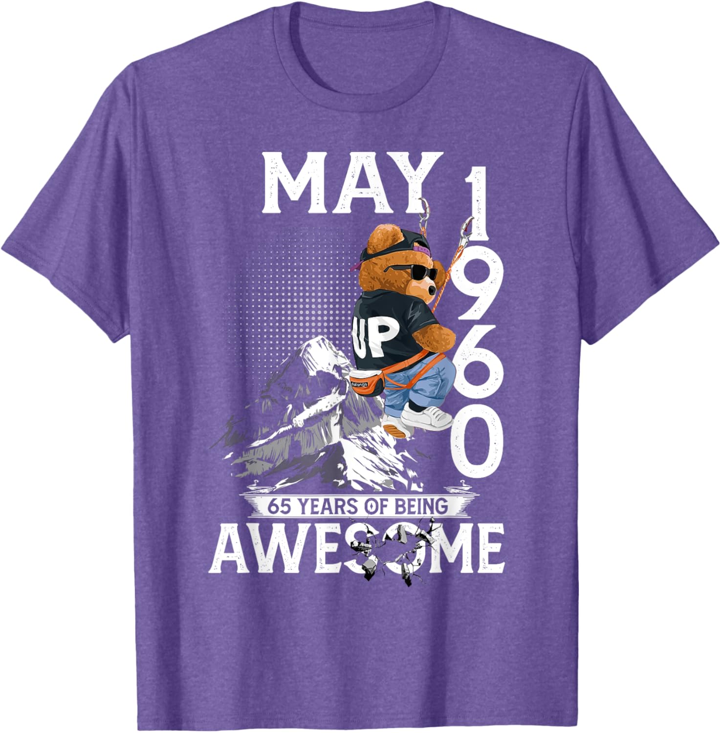 65th Birthday Bear Legends T-Shirt for Men May 1960 Vintage Style - 16