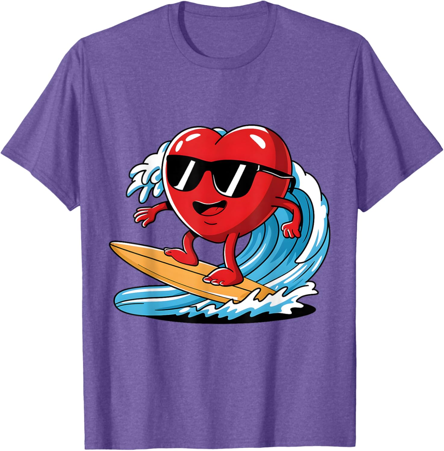 Surfing Heart Funny T-Shirt for Boys and Men - Perfect Valentine's Gift - 18