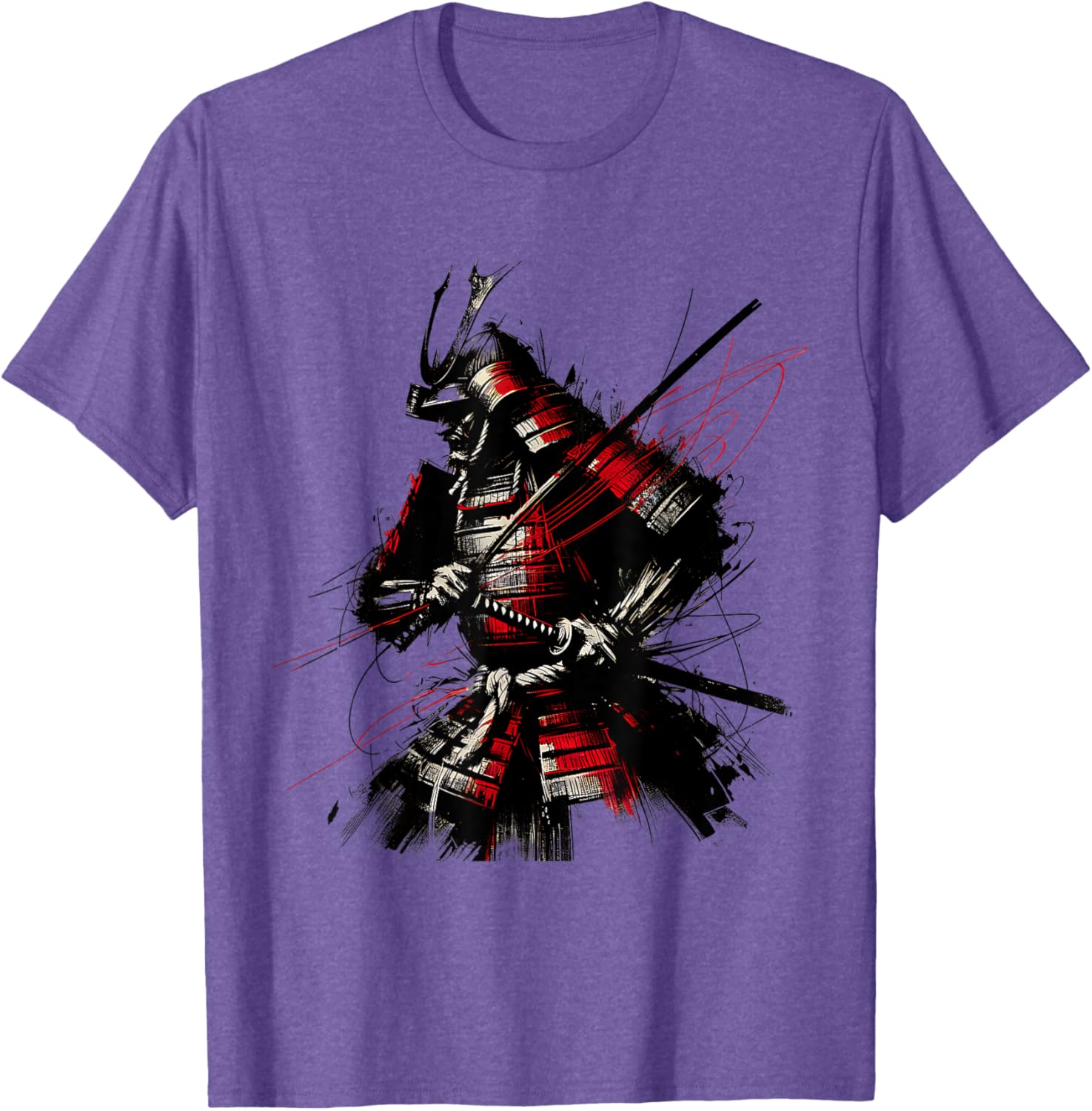 Samurai Brush Stroke Vintage Fighter T-Shirt for Art Lovers - 16